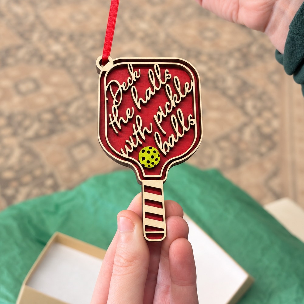 Deck the Halls with Pickleballs Ornament