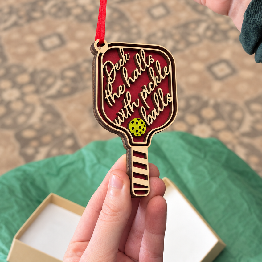 Deck the Halls with Pickleballs Ornament
