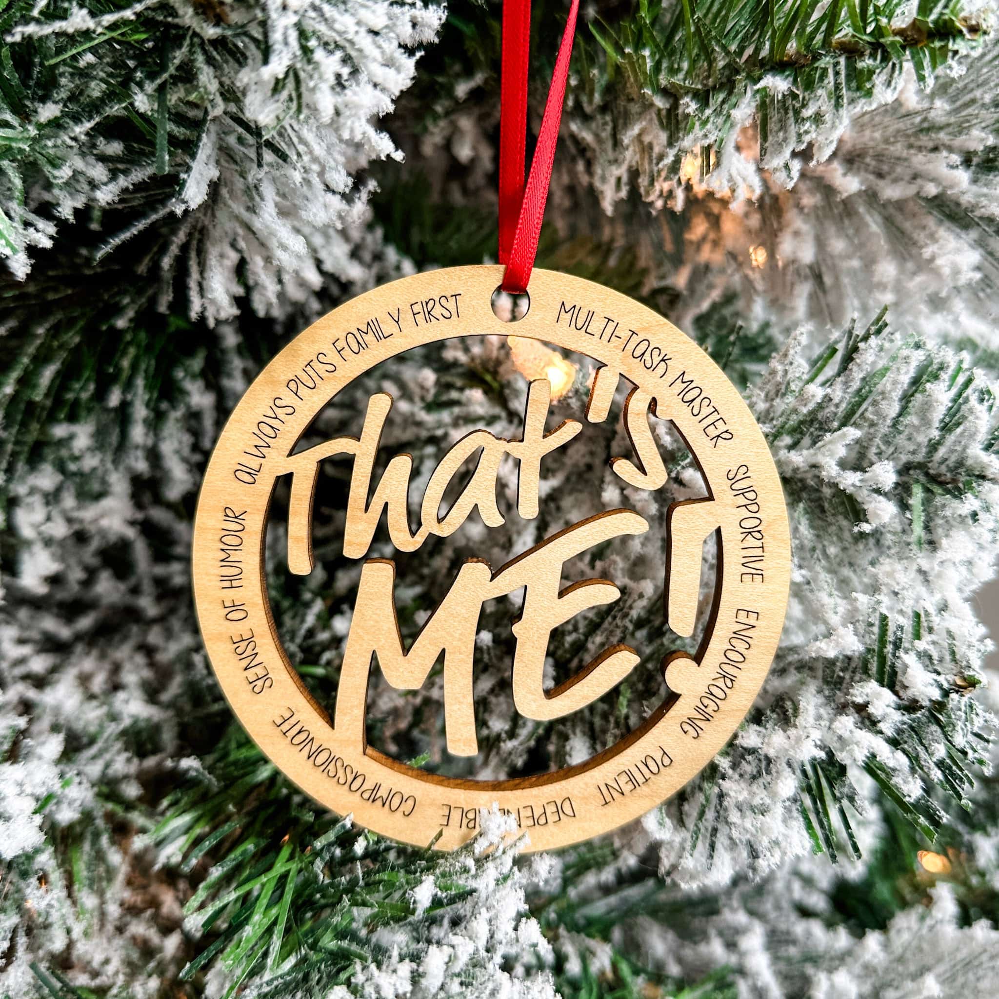 Descriptive That's Me Affirmation • Engraved Wood Ornament