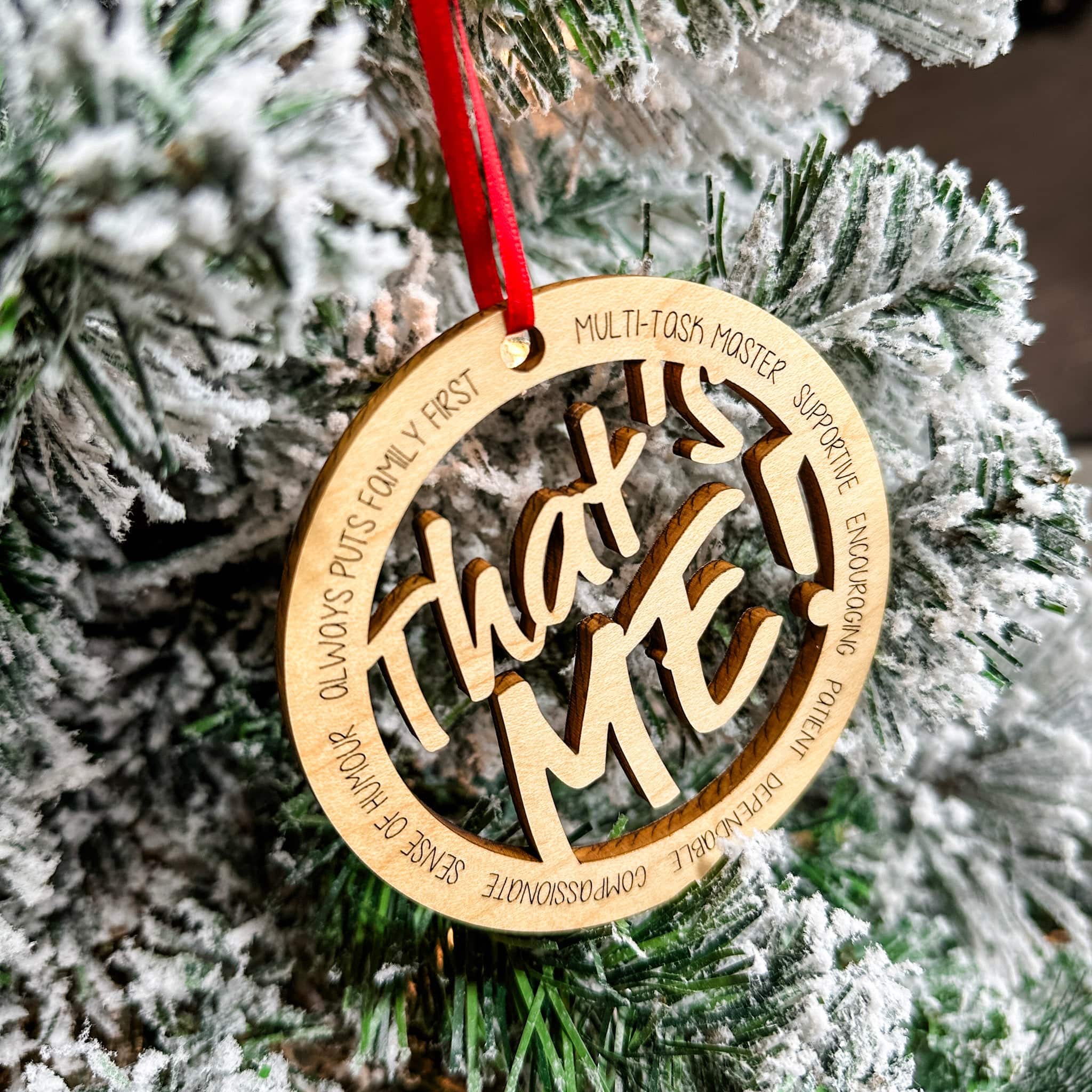 Descriptive That's Me Affirmation • Engraved Wood Ornament