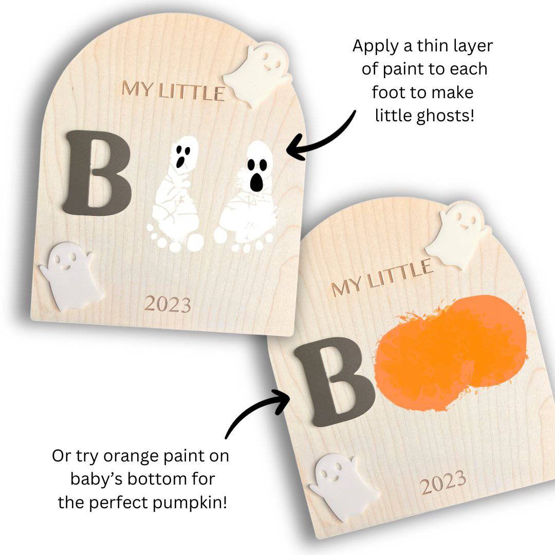 DIY Boo-prints • Wooden Baby Keepsake Sign • For First Halloween Memories