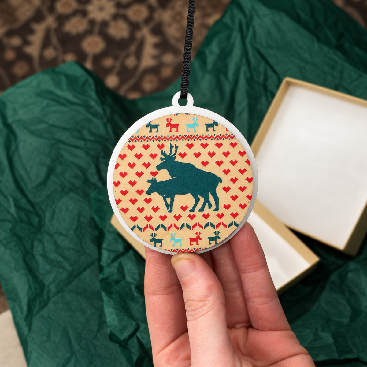 Naughty Reindeer Adult Ornament