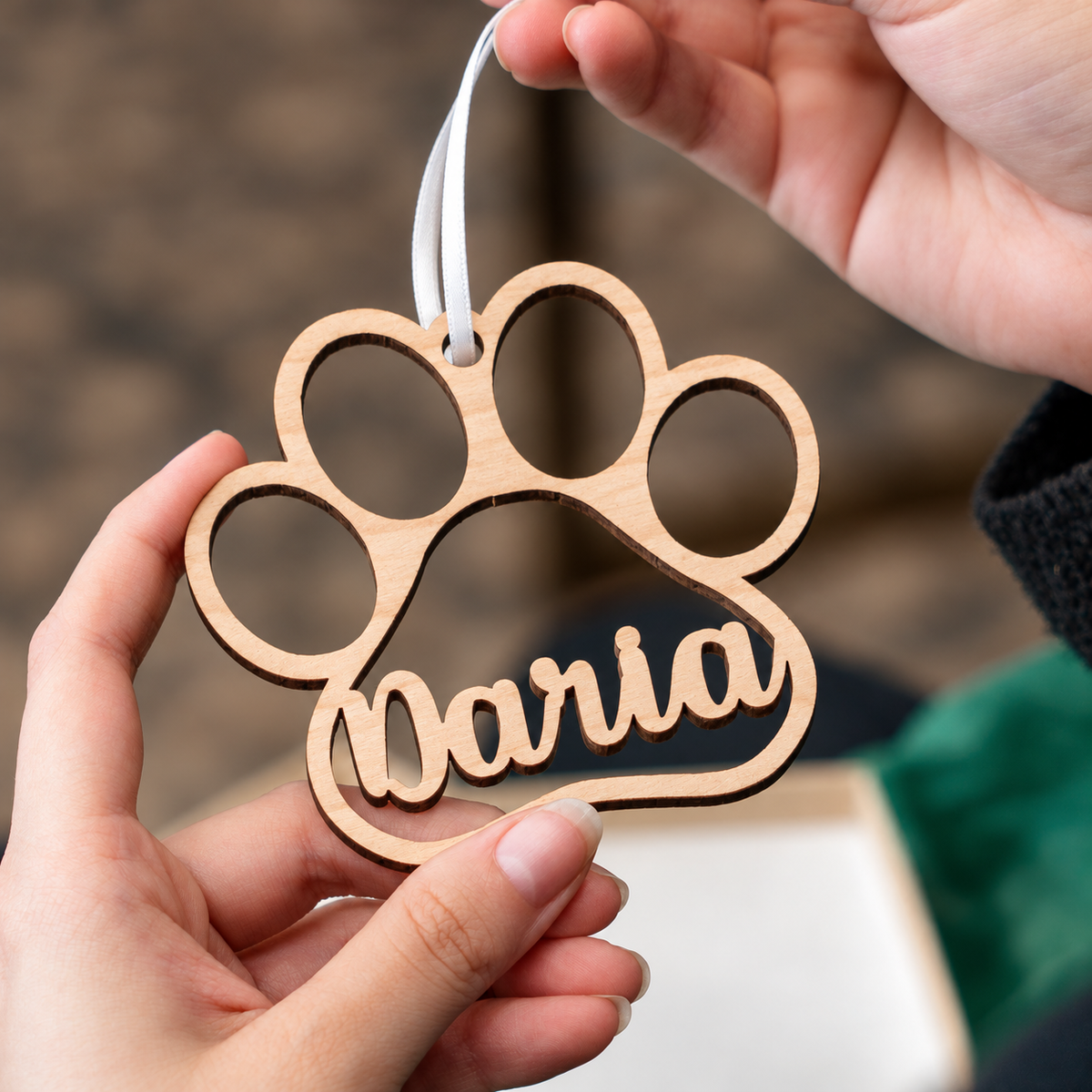 Personalized Pet Paw Print Ornament