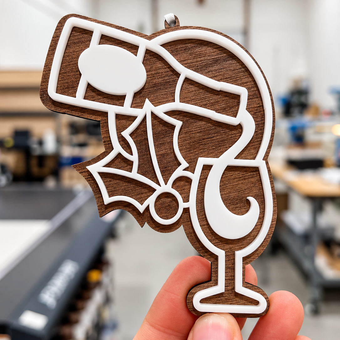 Festive Wine Toast Ornament