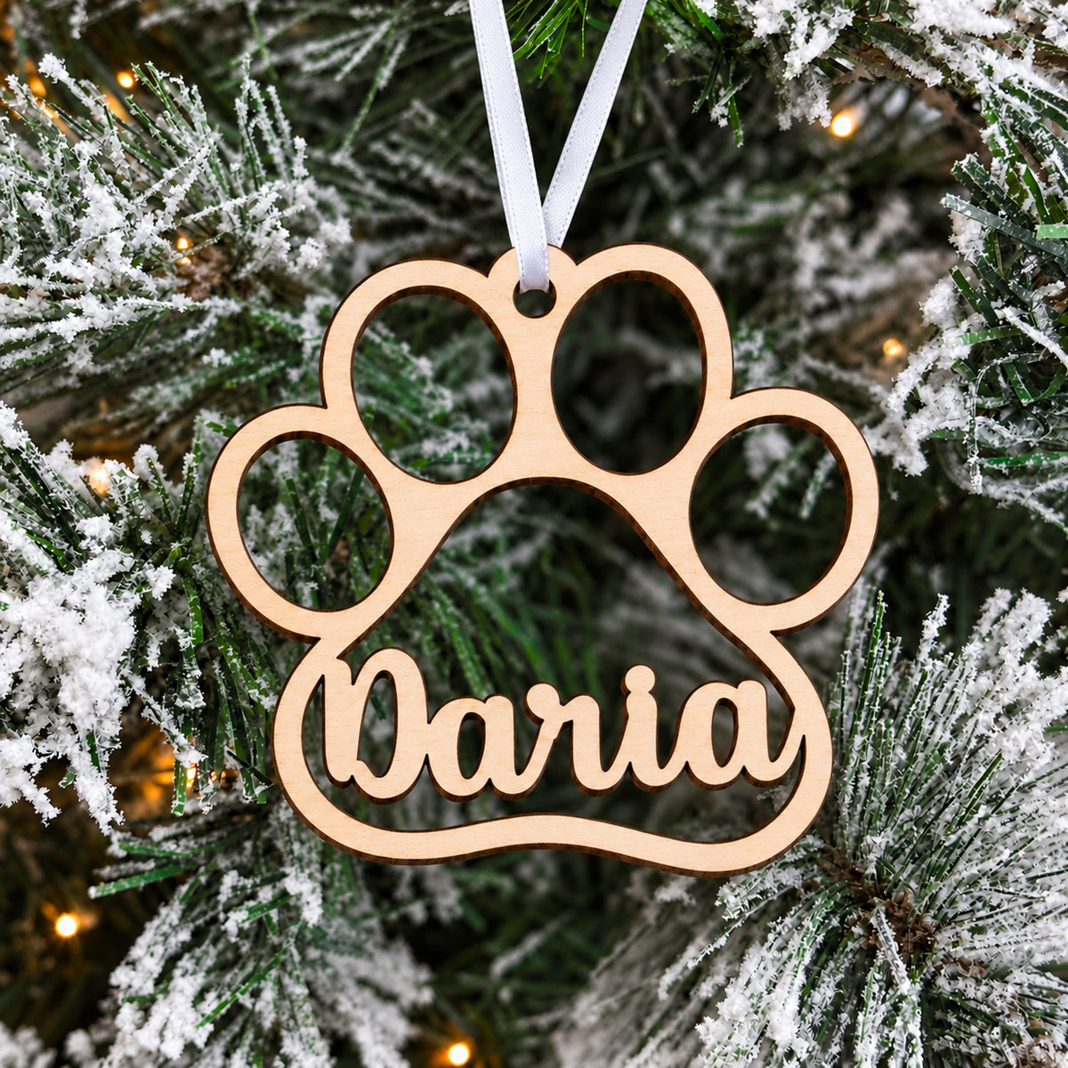 Personalized Pet Paw Print Ornament
