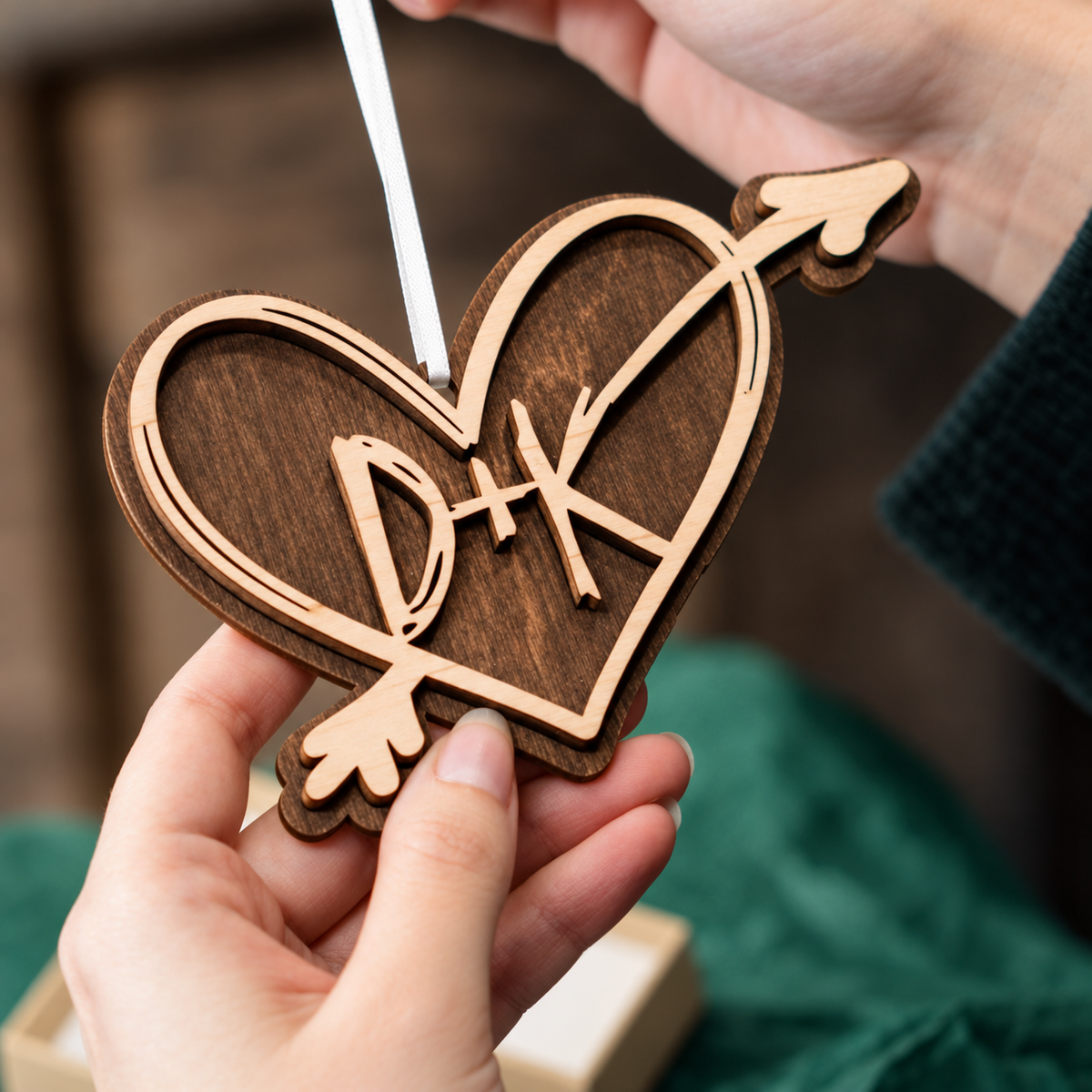 Personalized Carved Heart Ornament