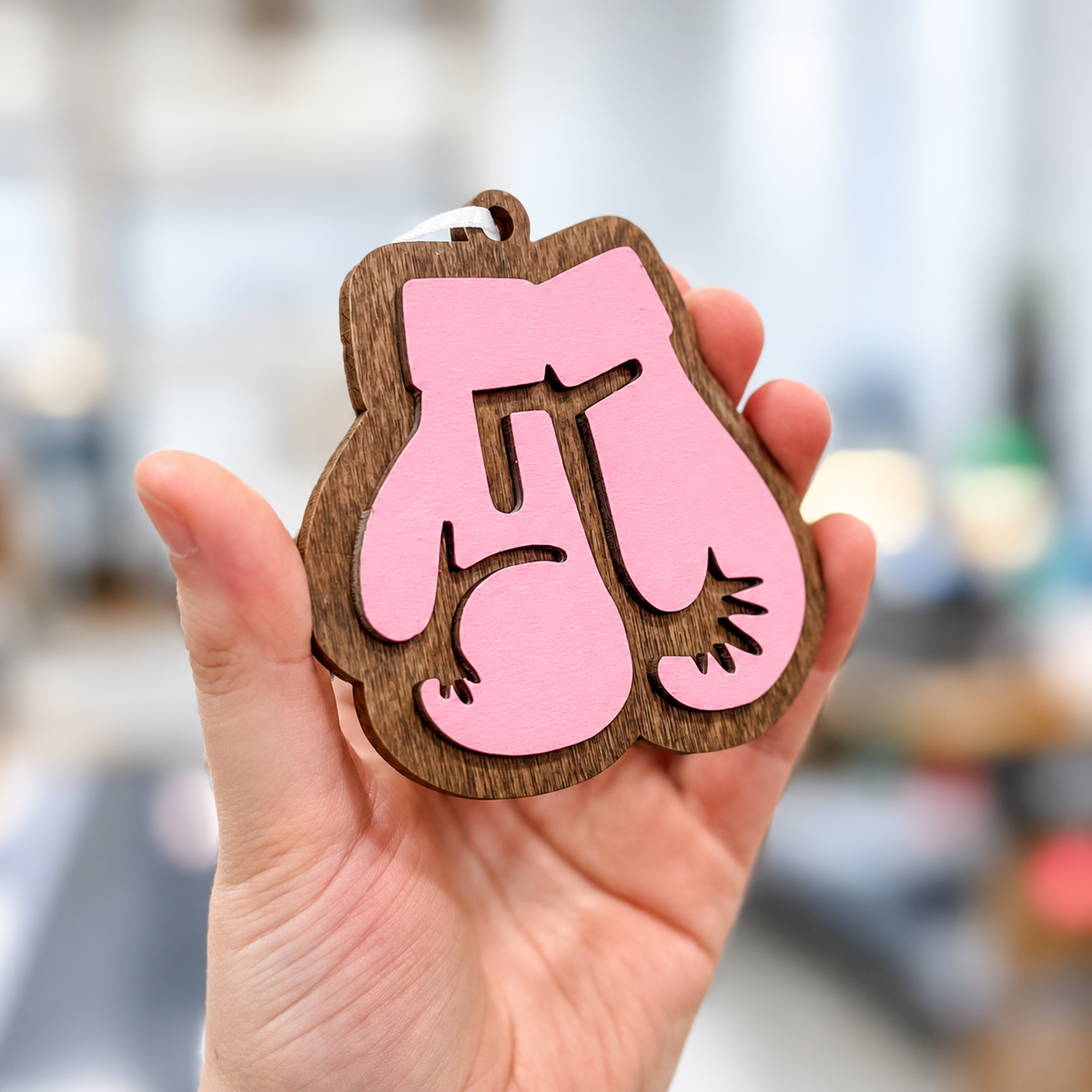 Pink Breast Cancer Boxing Gloves Ornament