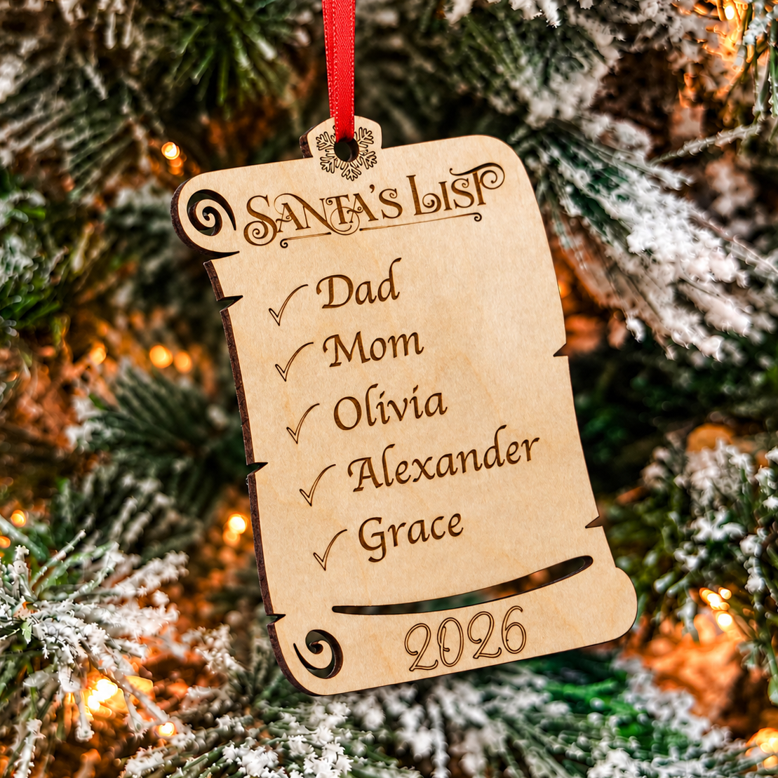 Personalized Santa’s List Family Ornament