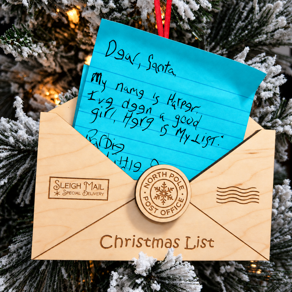 Magic Letter to Santa Ornament