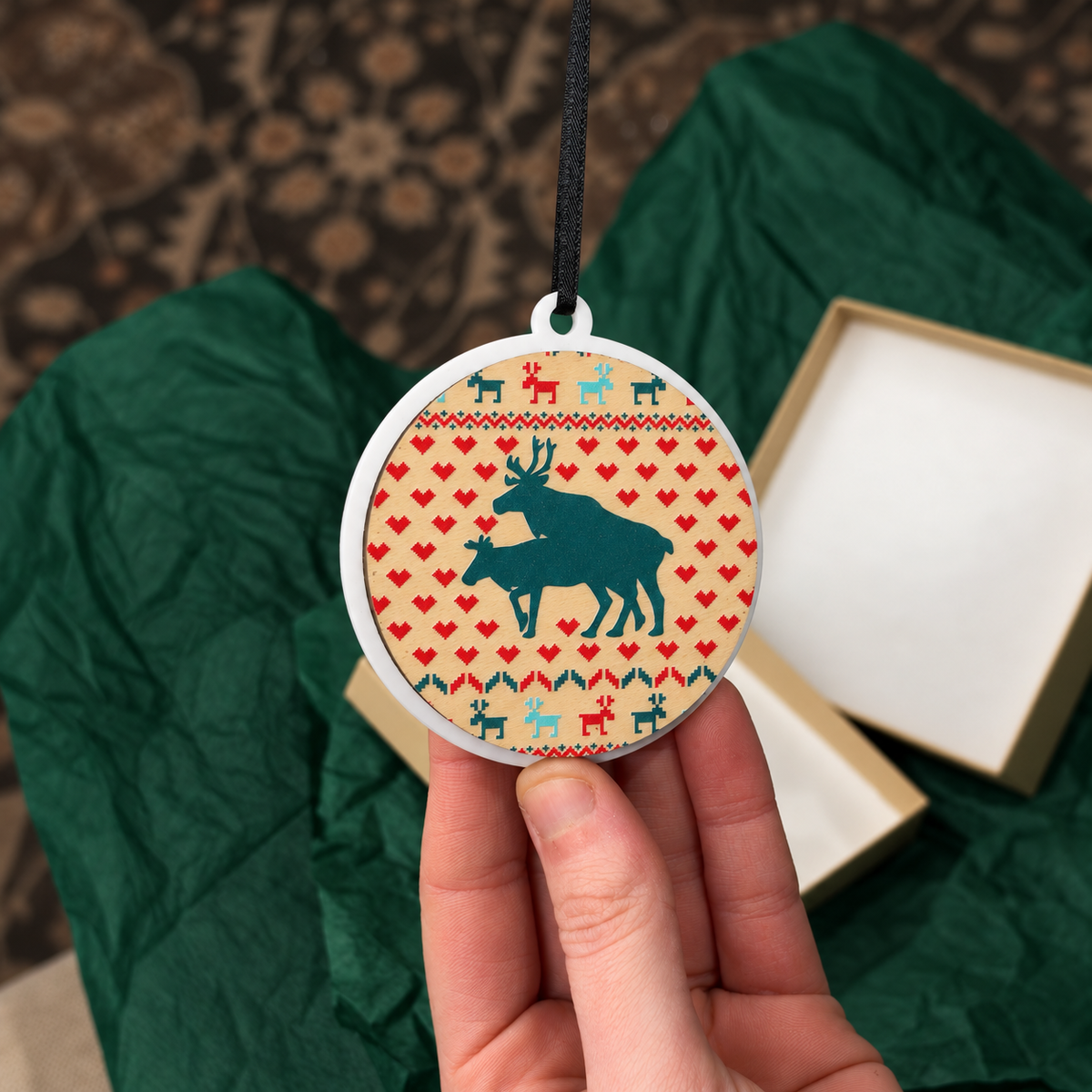 Naughty Reindeer Adult Ornament