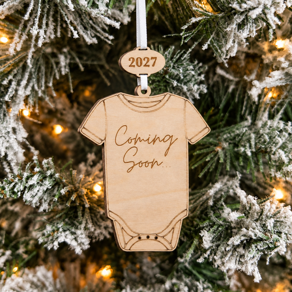 Coming Soon Birth Announcement Ornament