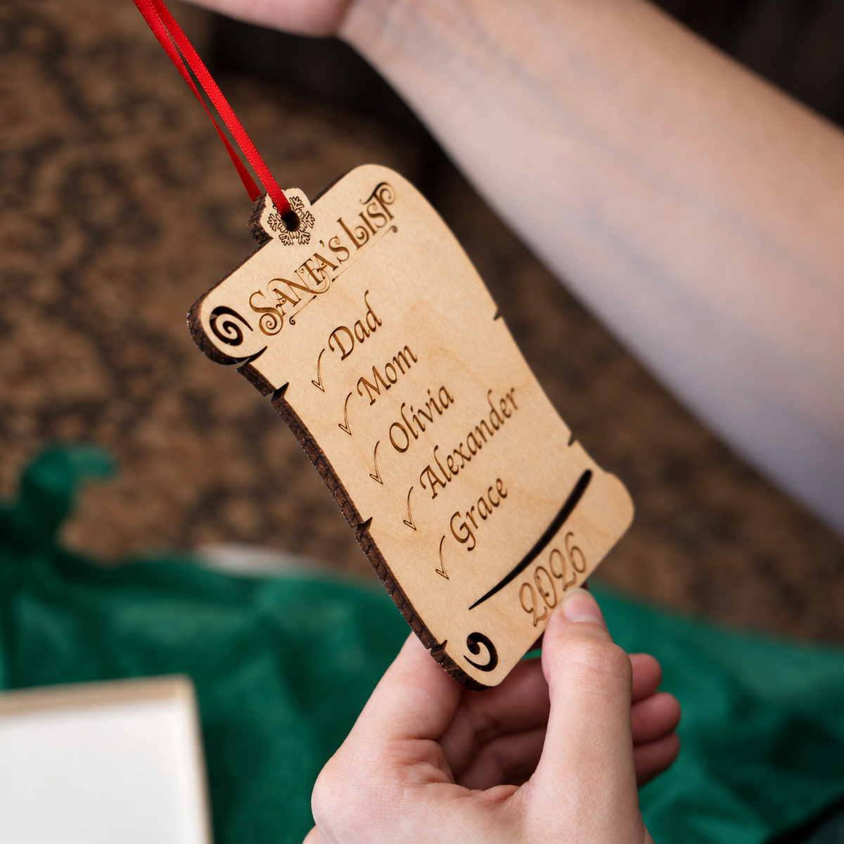 Personalized Santa’s List Family Ornament