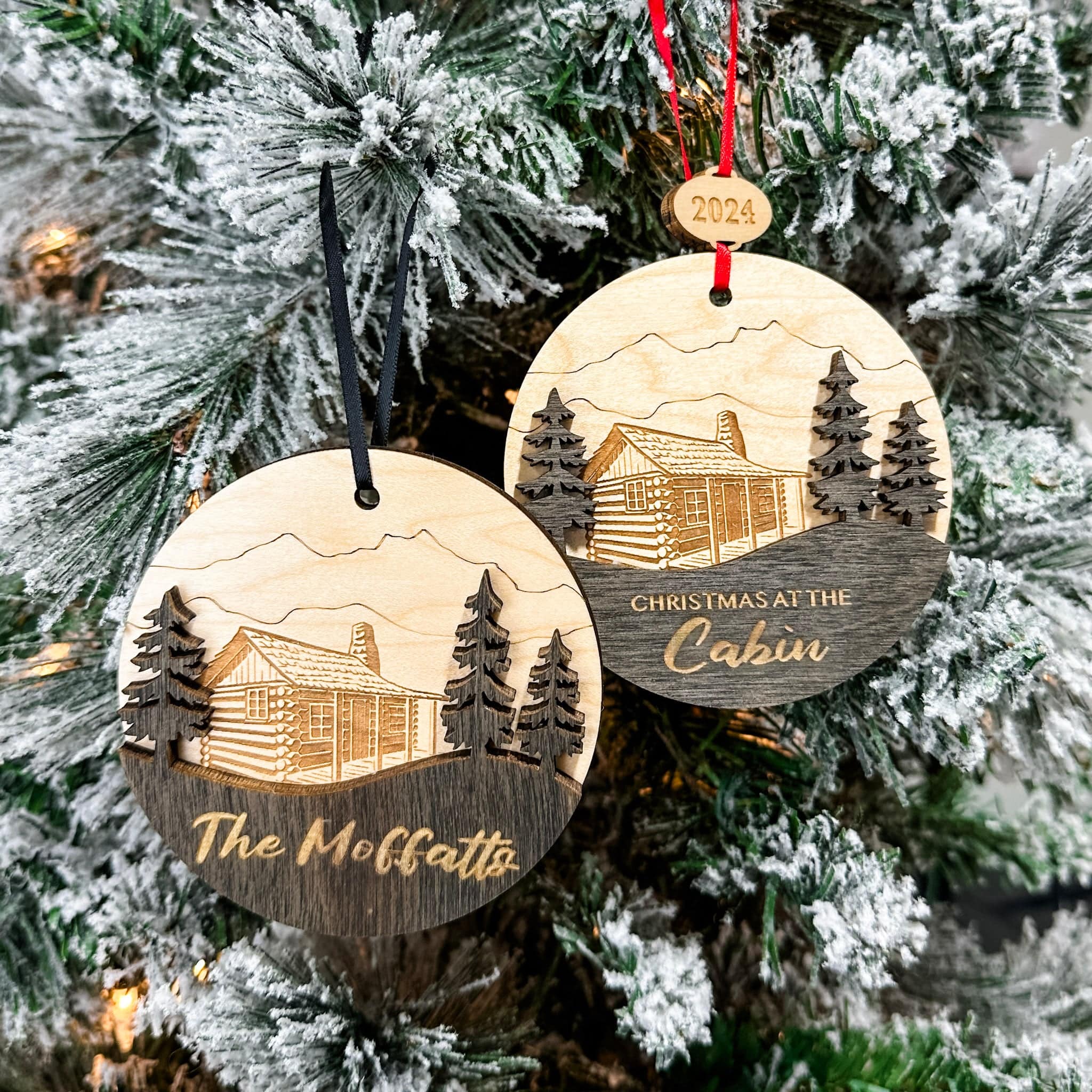Christmas at the Cabin • 3D Wood Ornament