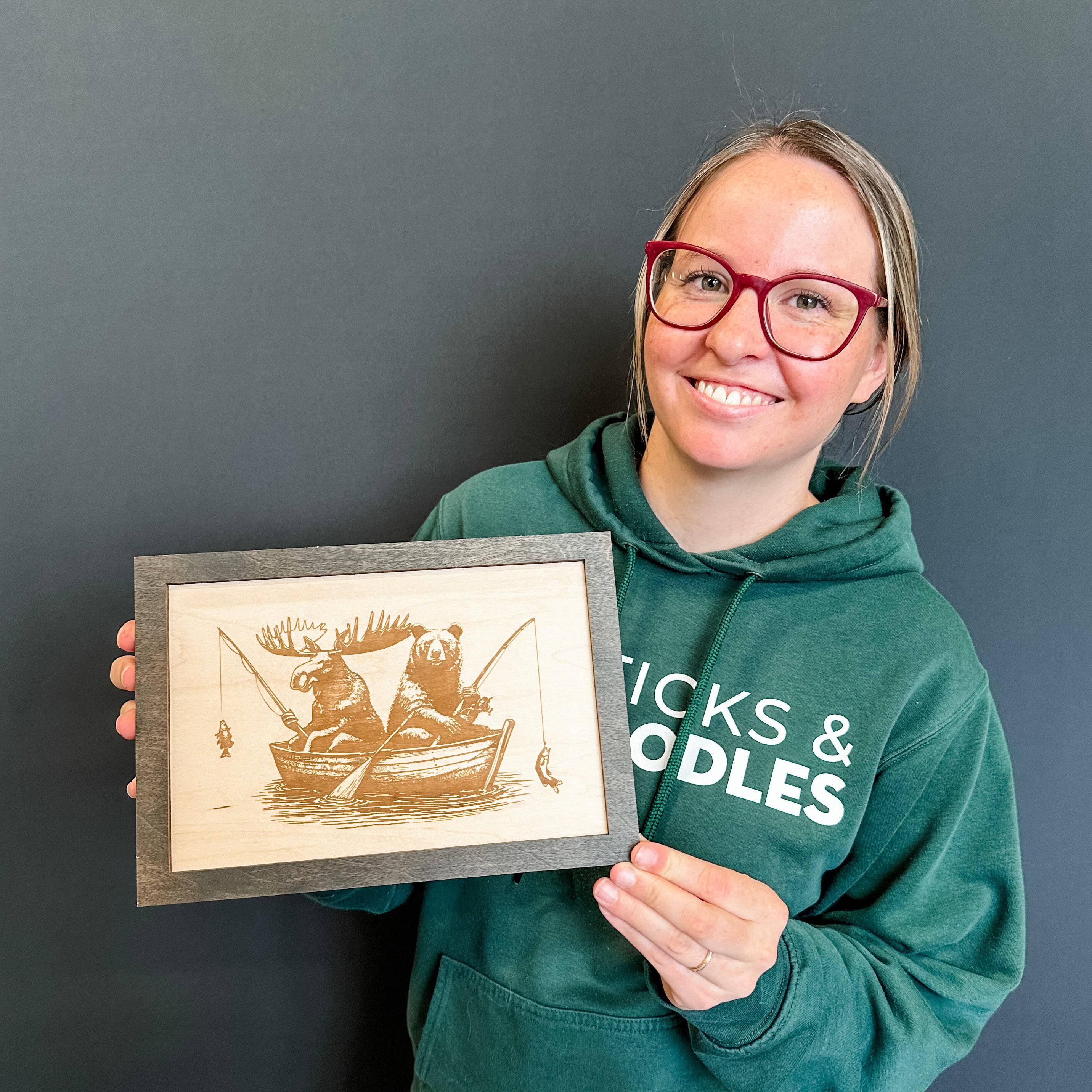 Friends Fishing Mini Sign