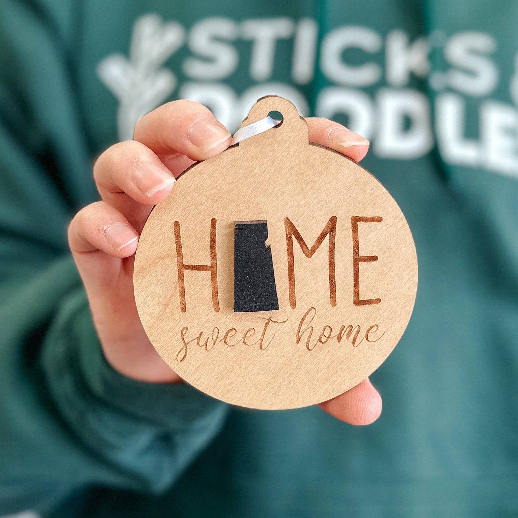 Home Sweet Home Saskatchewan | 3D Wood Ornament, Magnet, or Mini Sign