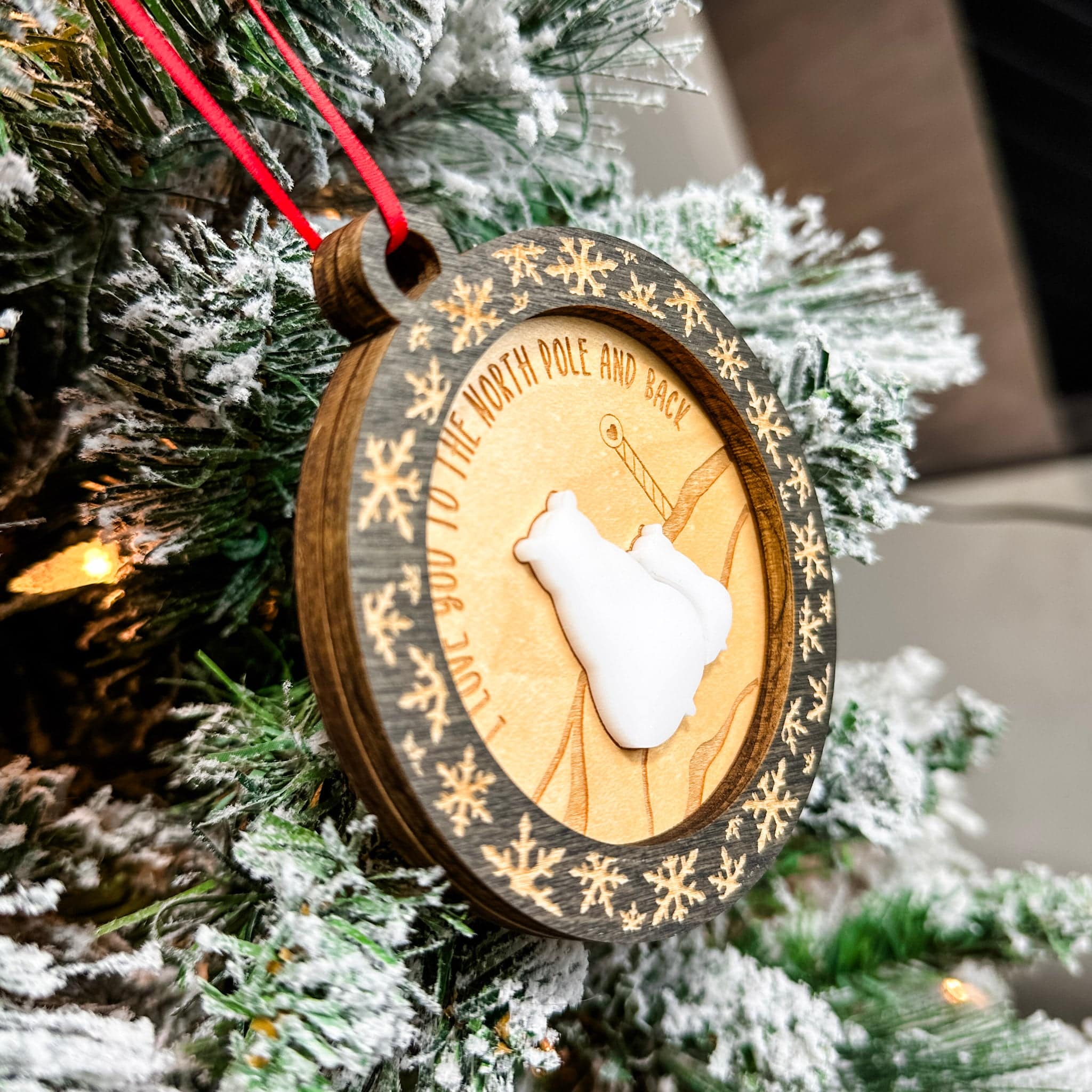 I Love You to the North Pole and Back • 3D Wood Ornament