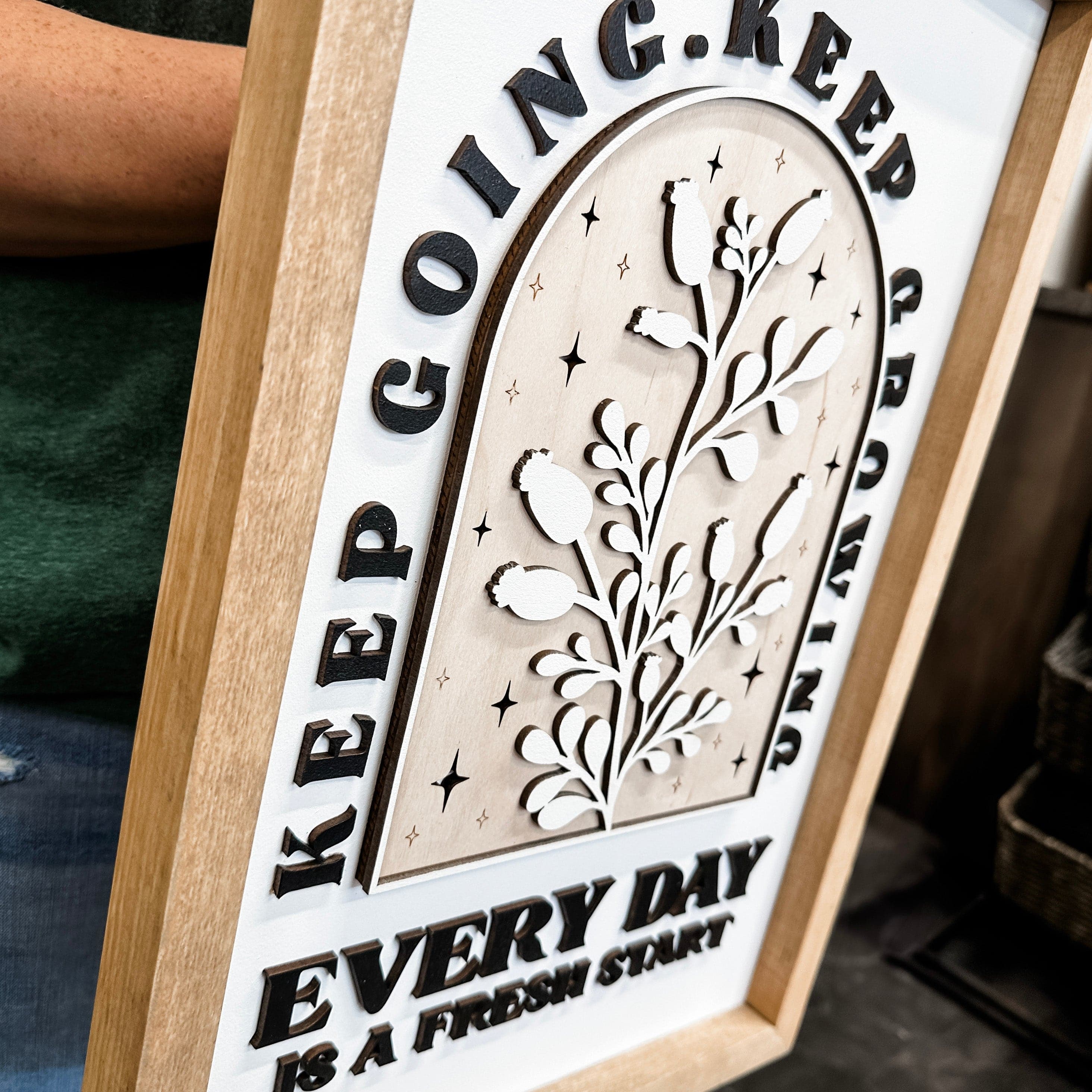 Keep Going, Keep Growing | 3D Wood Sign