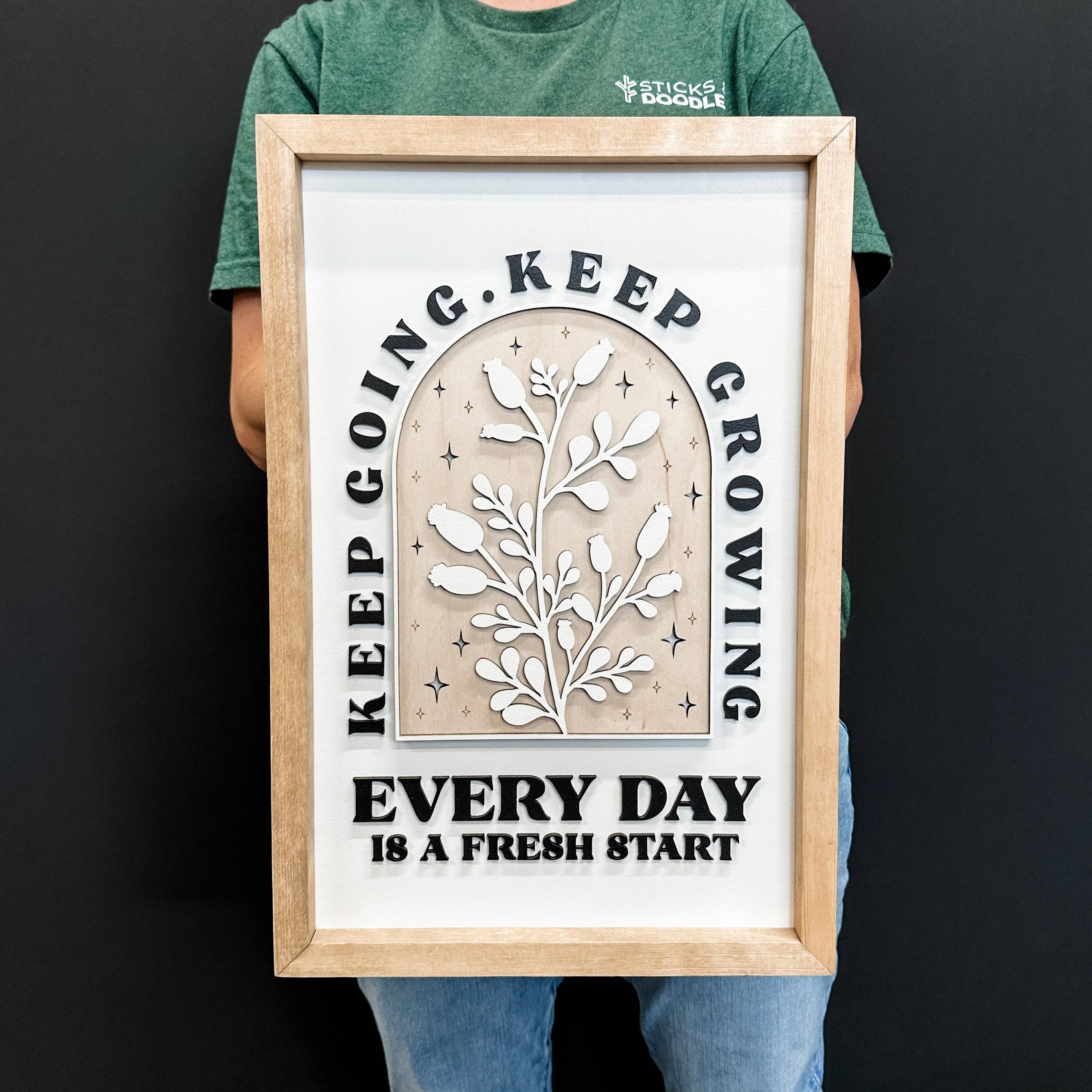 Keep Going, Keep Growing | 3D Wood Sign