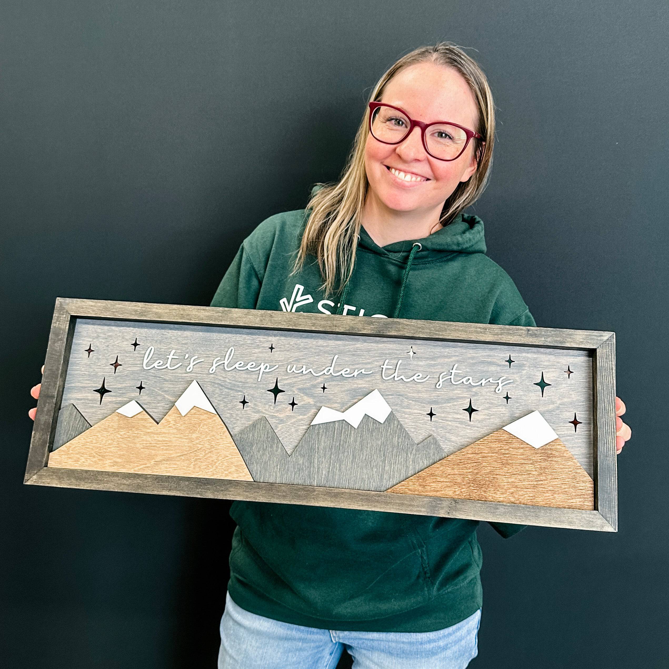 Let's Sleep Under The Stars | 3D Wood Sign