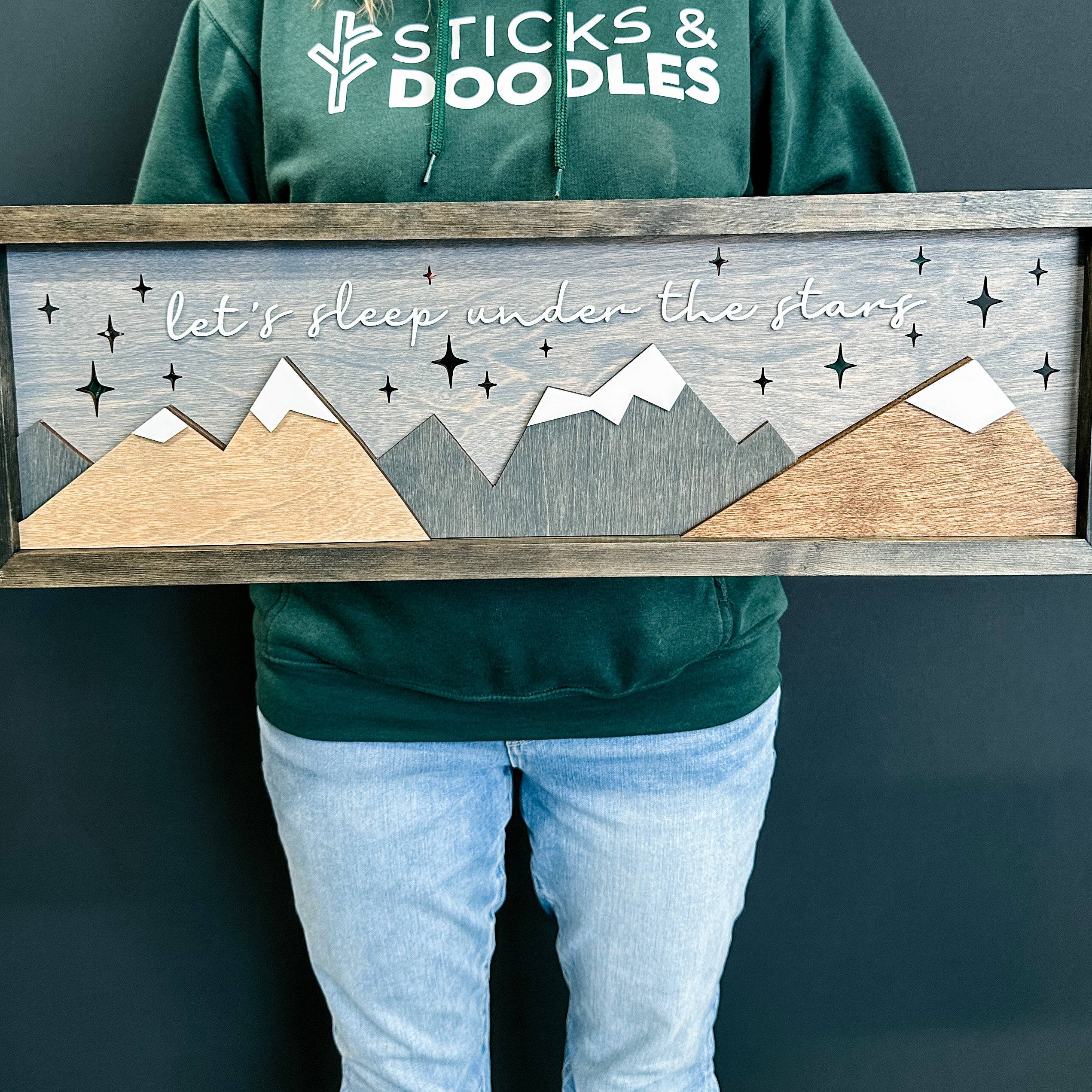 Let's Sleep Under The Stars | 3D Wood Sign