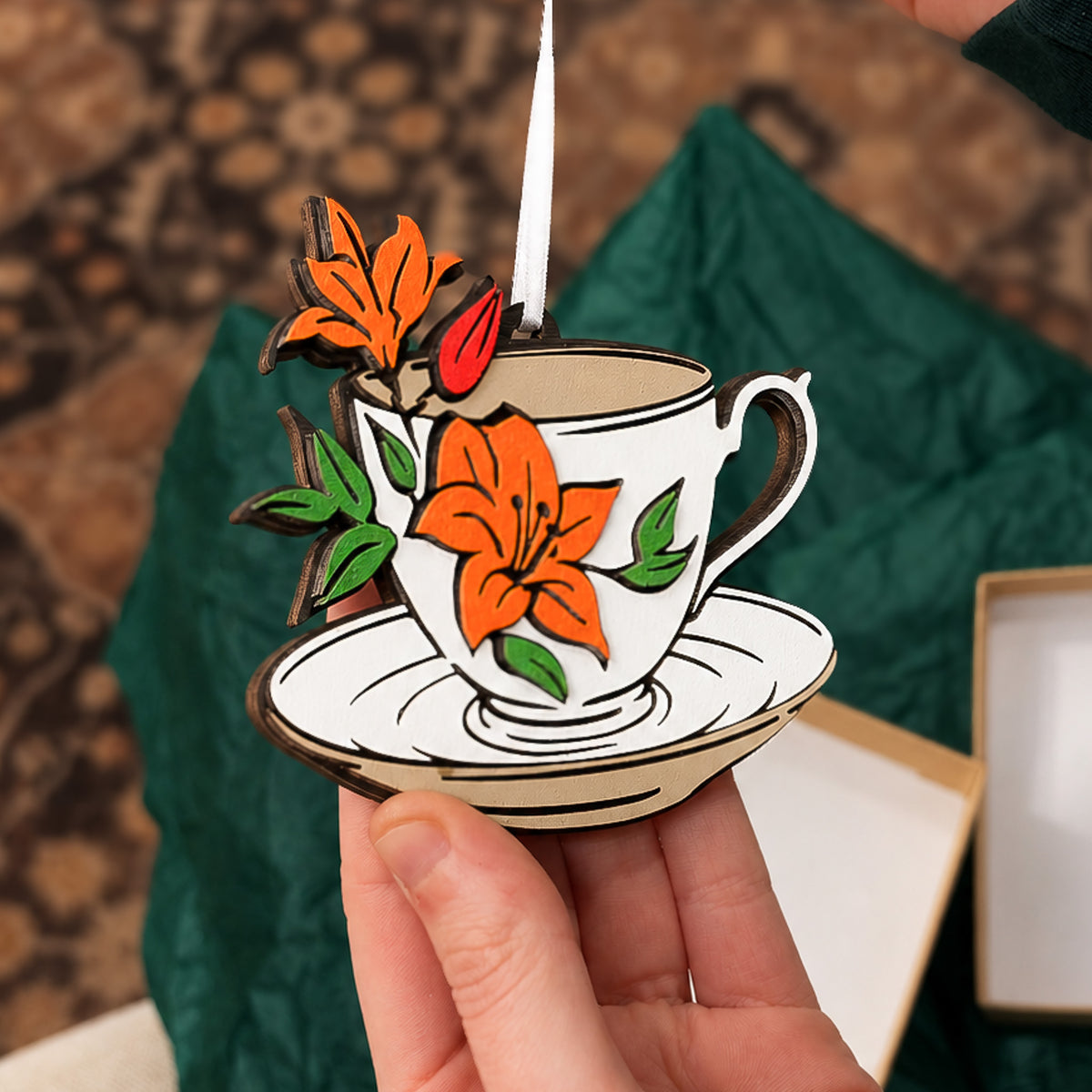 Lily Teacup Ornament