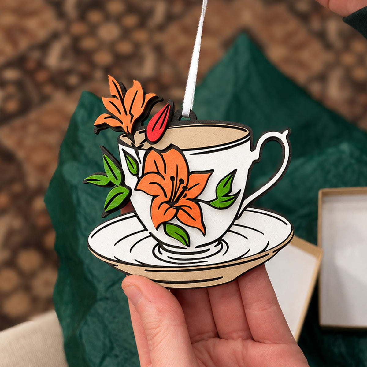 Lily Teacup Ornament