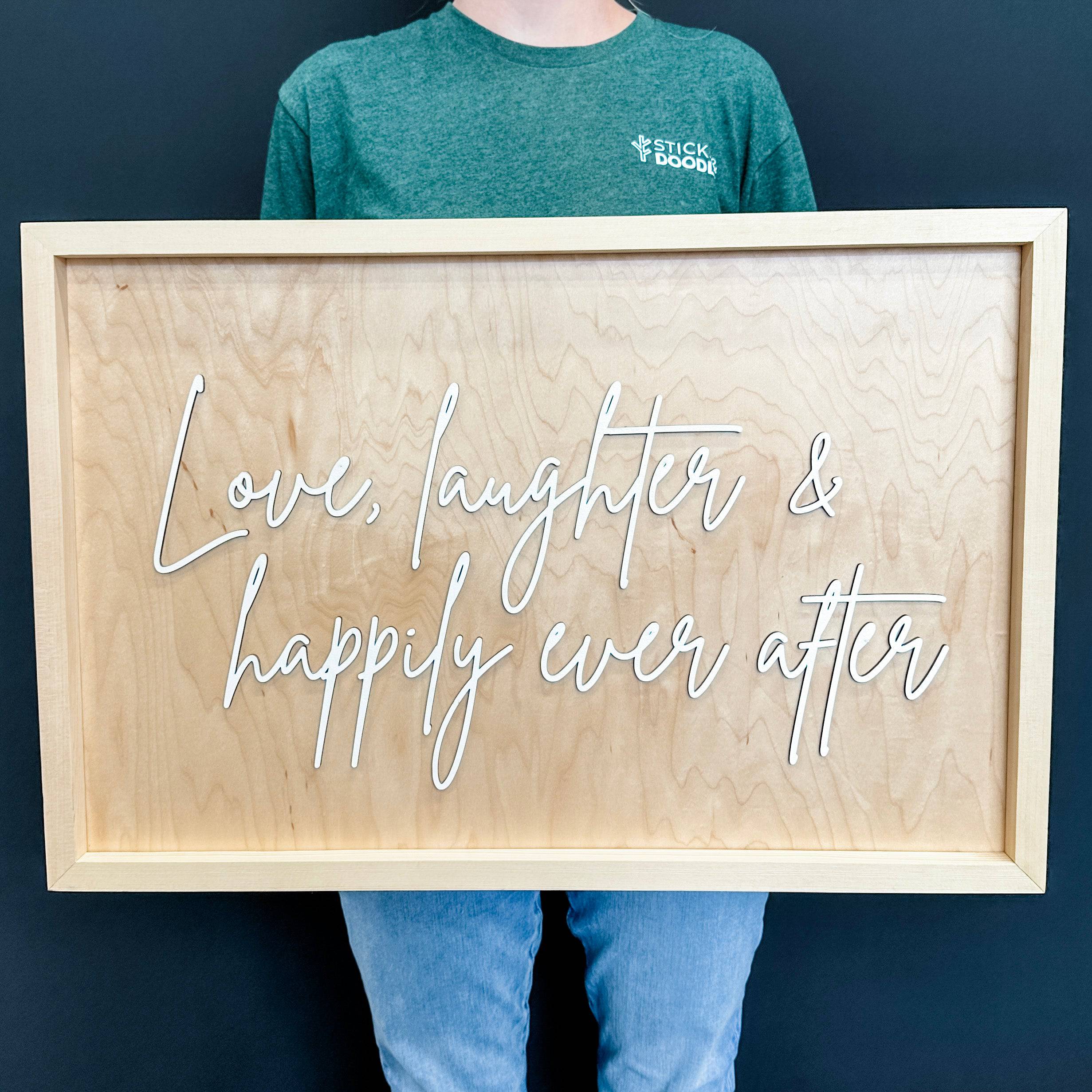 Love, Laughter & Happily Ever | 3D Wood Sign