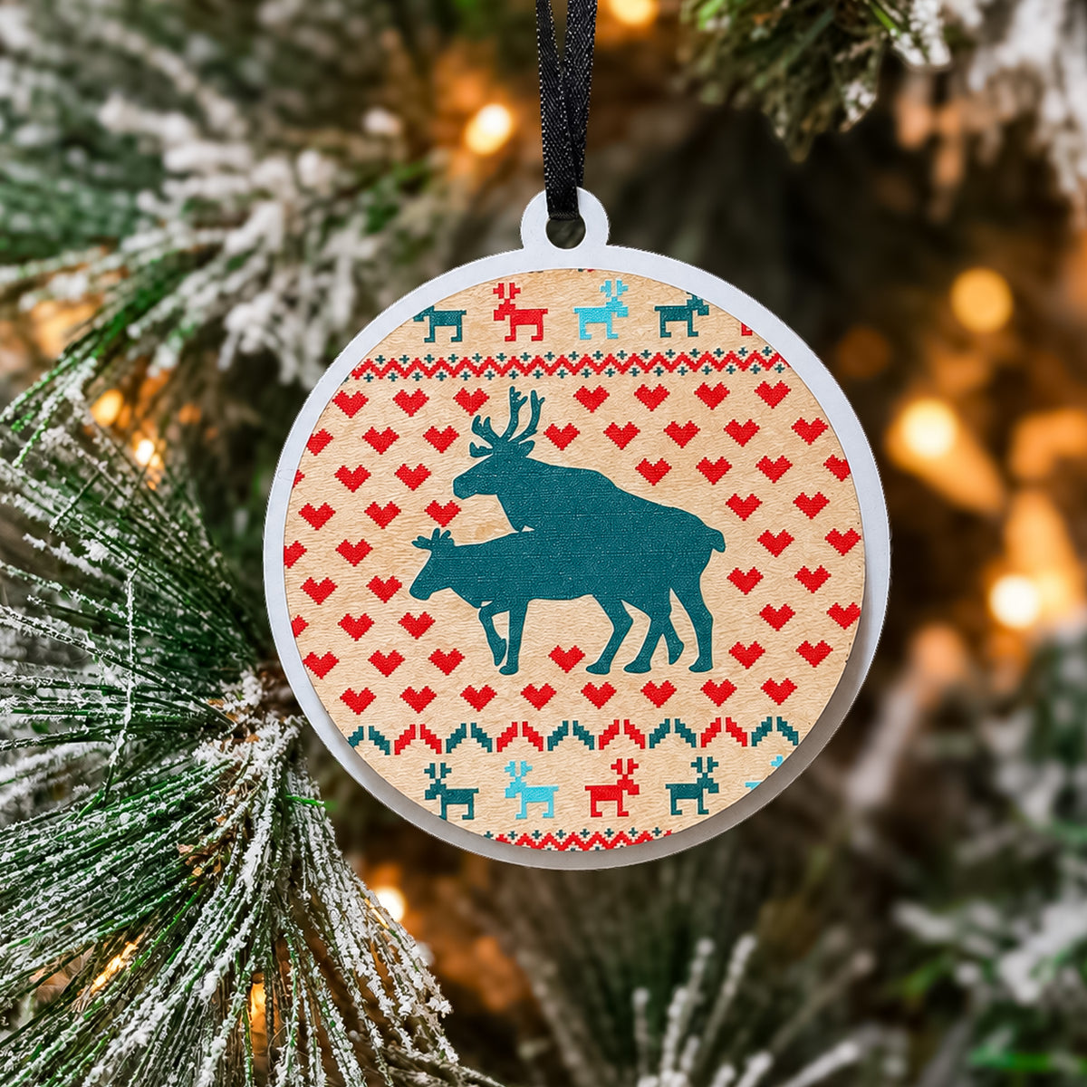 Naughty Reindeer Adult Ornament
