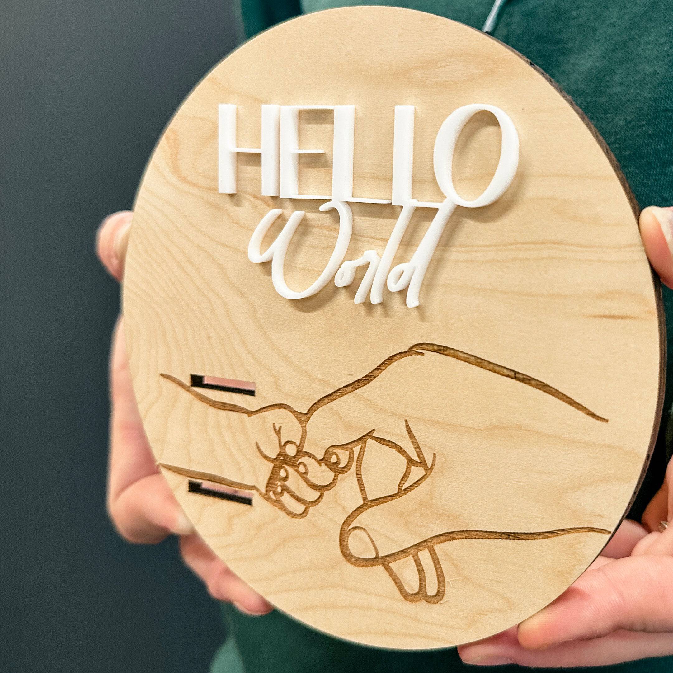 Newborn Hospital Wristband | 3D Wood Mini Sign