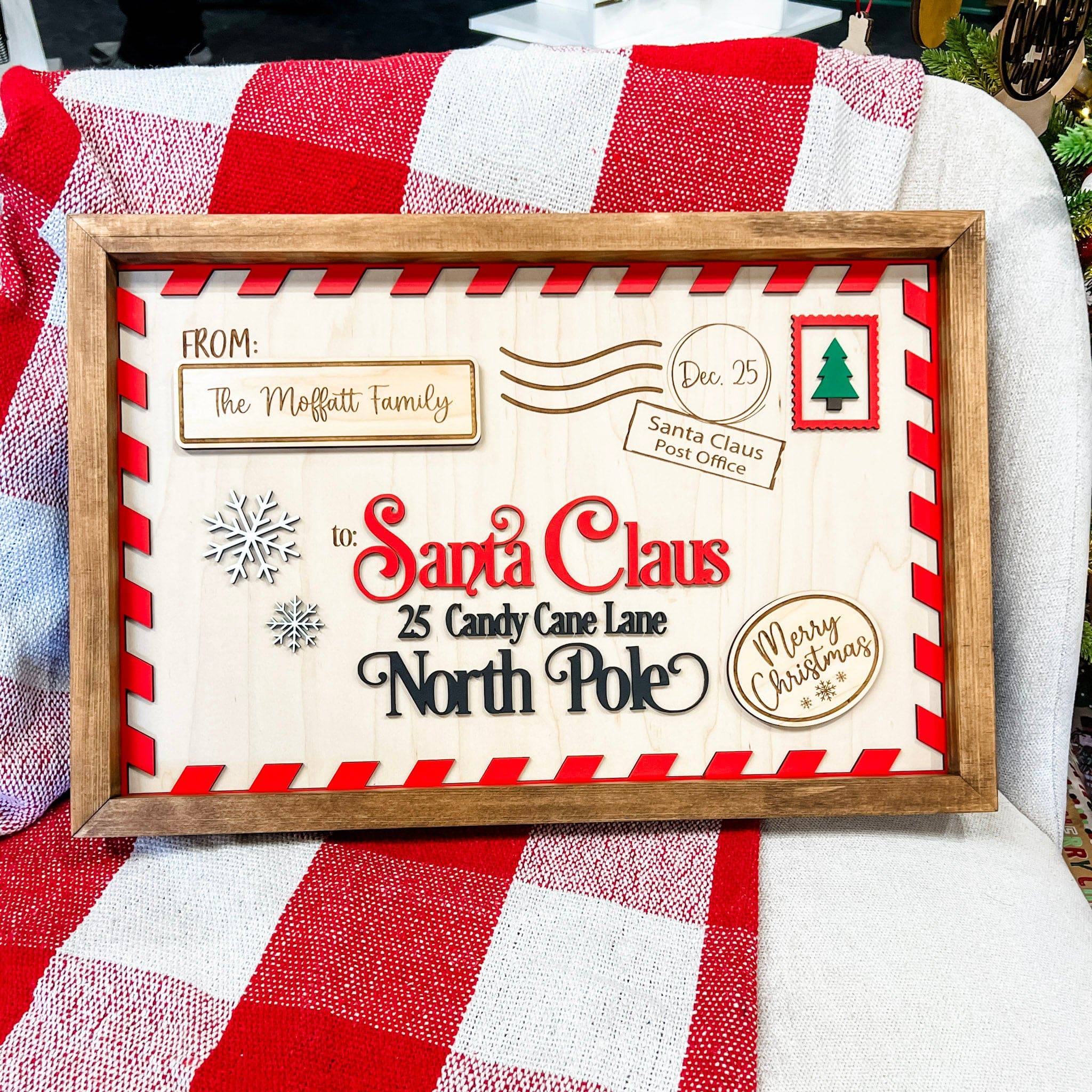 North Pole Postcard • 3D Wood Sign