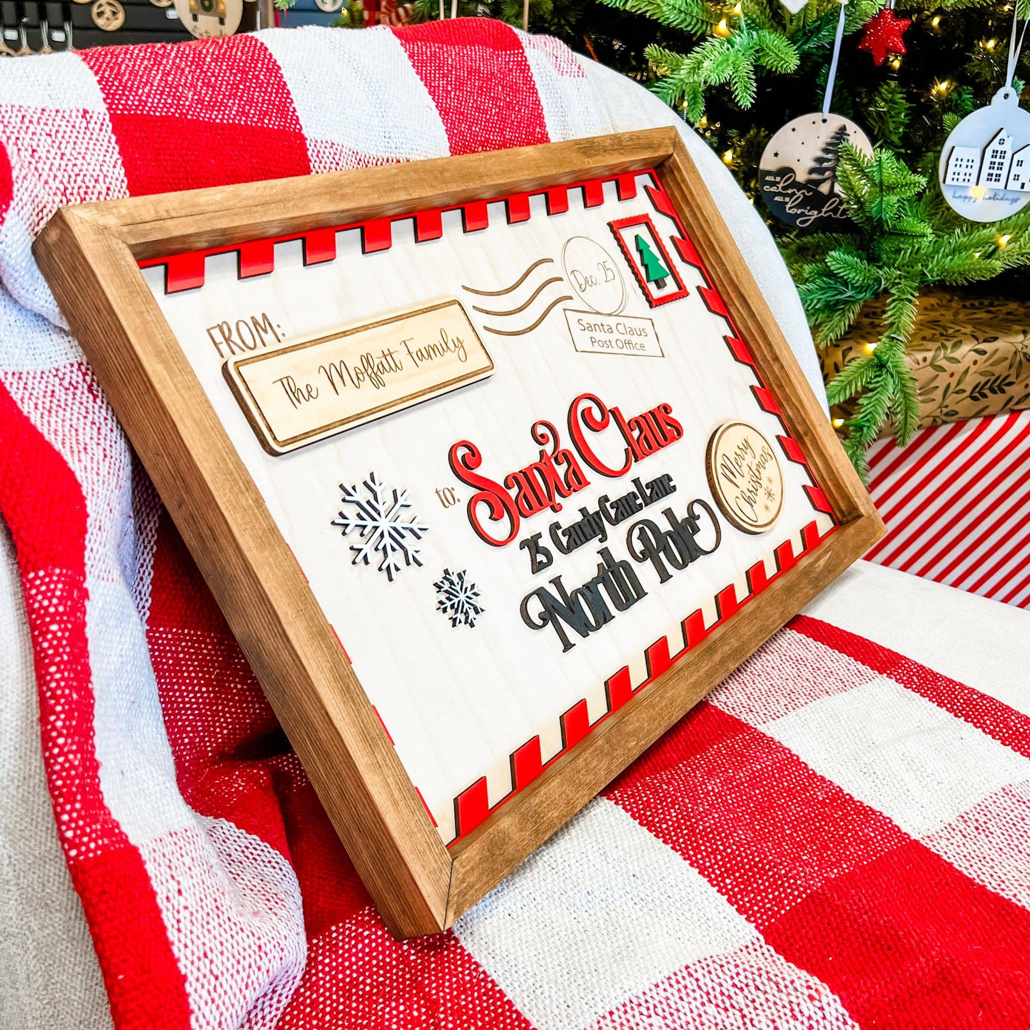 North Pole Postcard • 3D Wood Sign