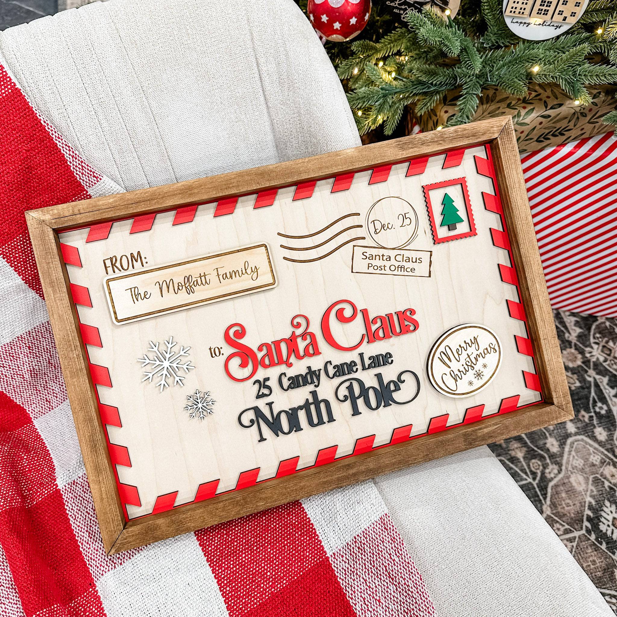 North Pole Postcard • 3D Wood Sign