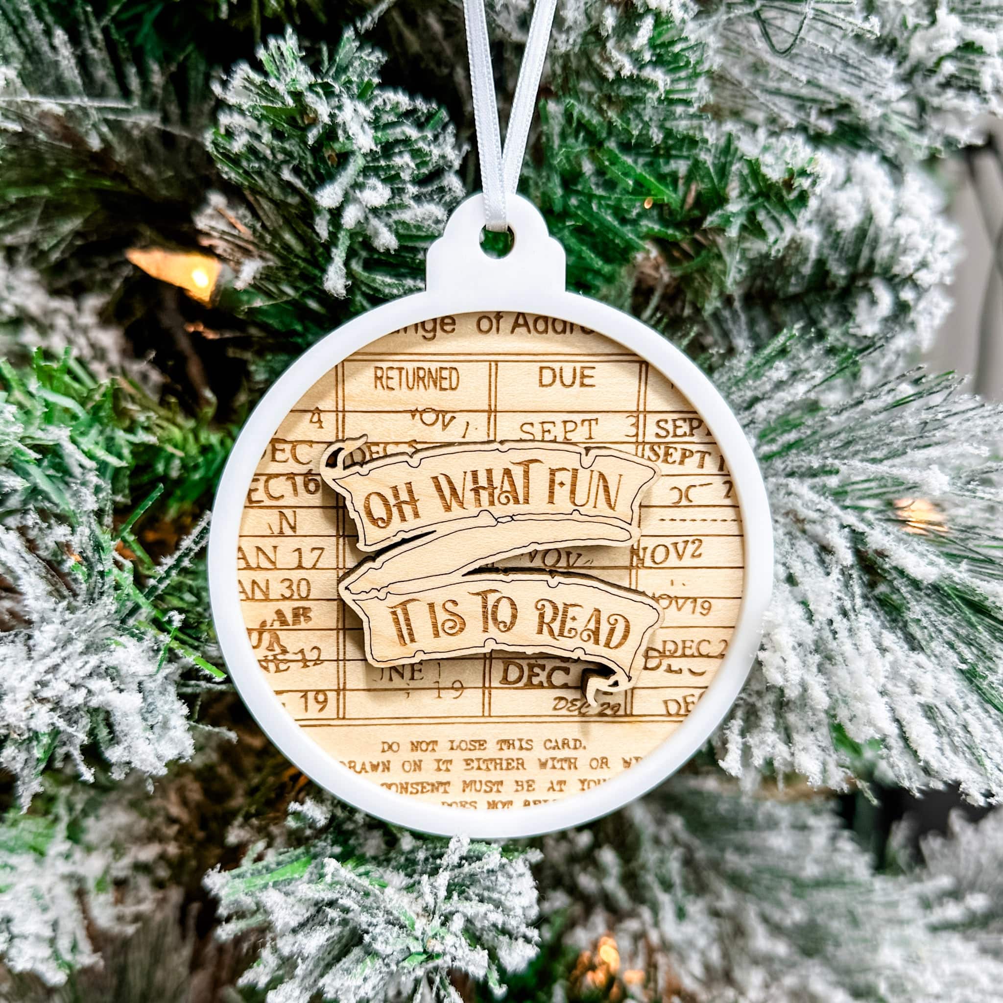 Oh What Fun it is to Read | 3D Wood & Acrylic Ornament