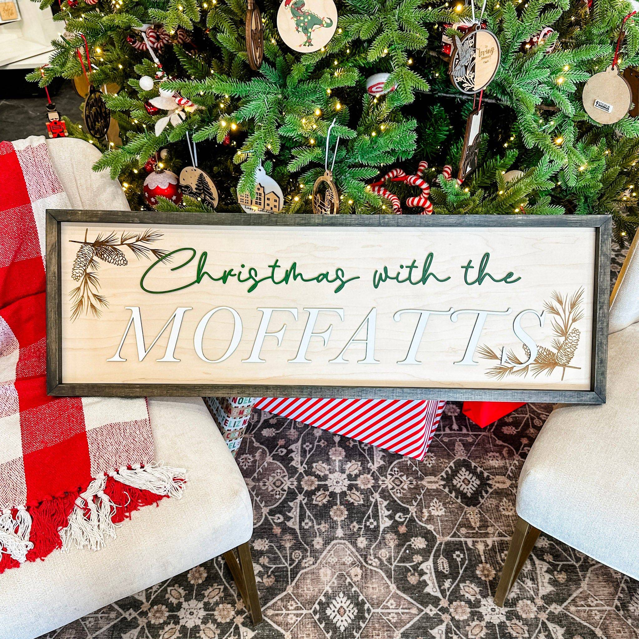 Personalized Family Christmas • 3D Wood Sign