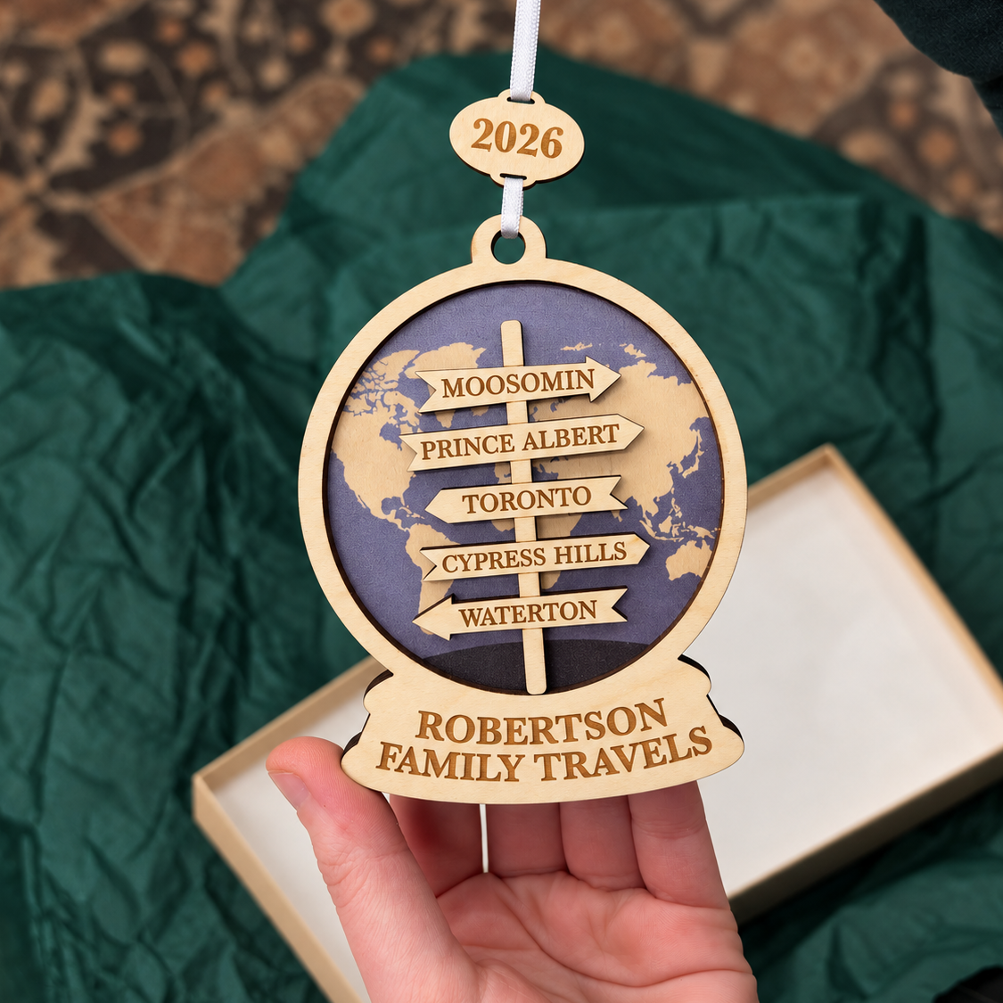 Personalized Family Travel Ornament