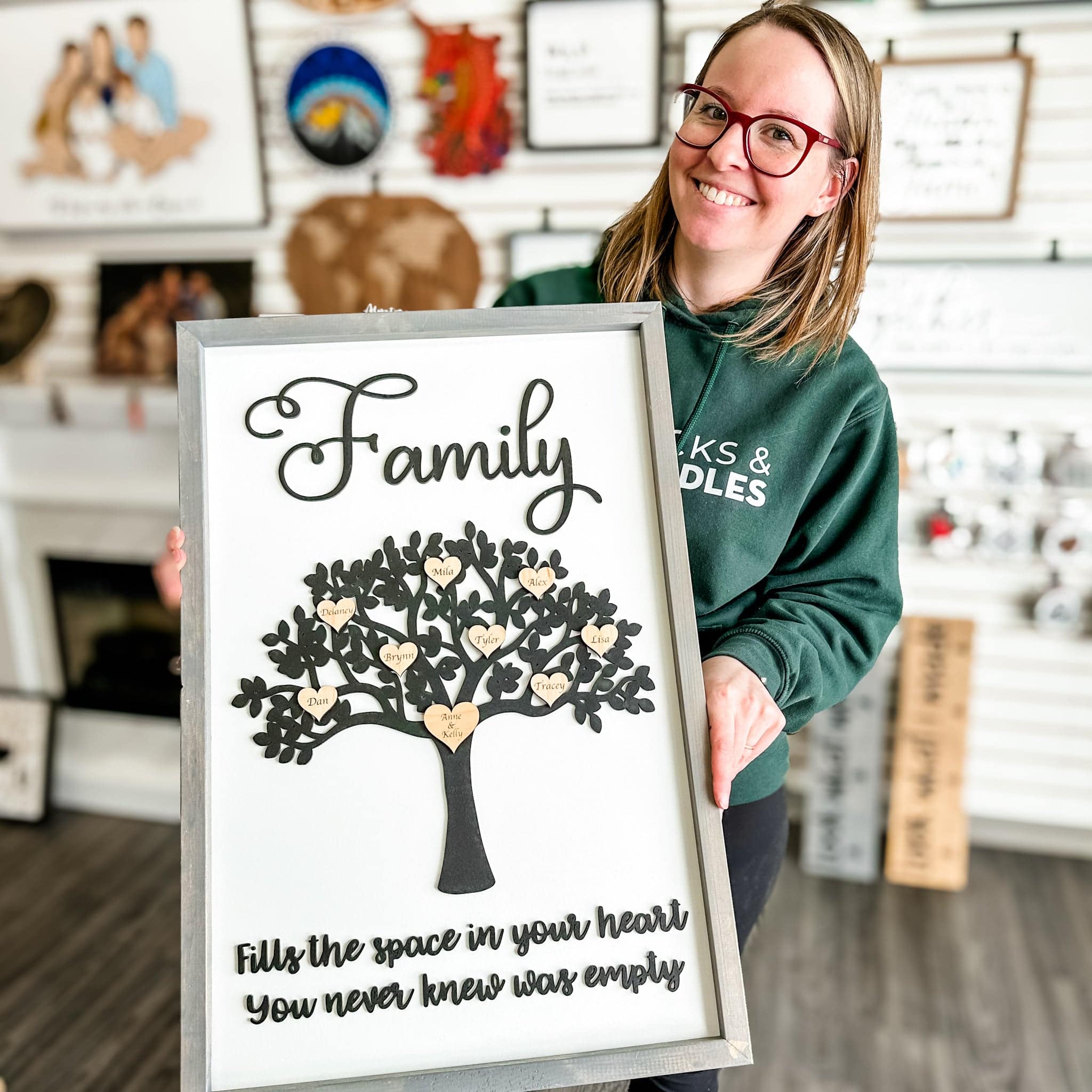 Personalized Family Tree Framed Artwork - Sticks & Doodles