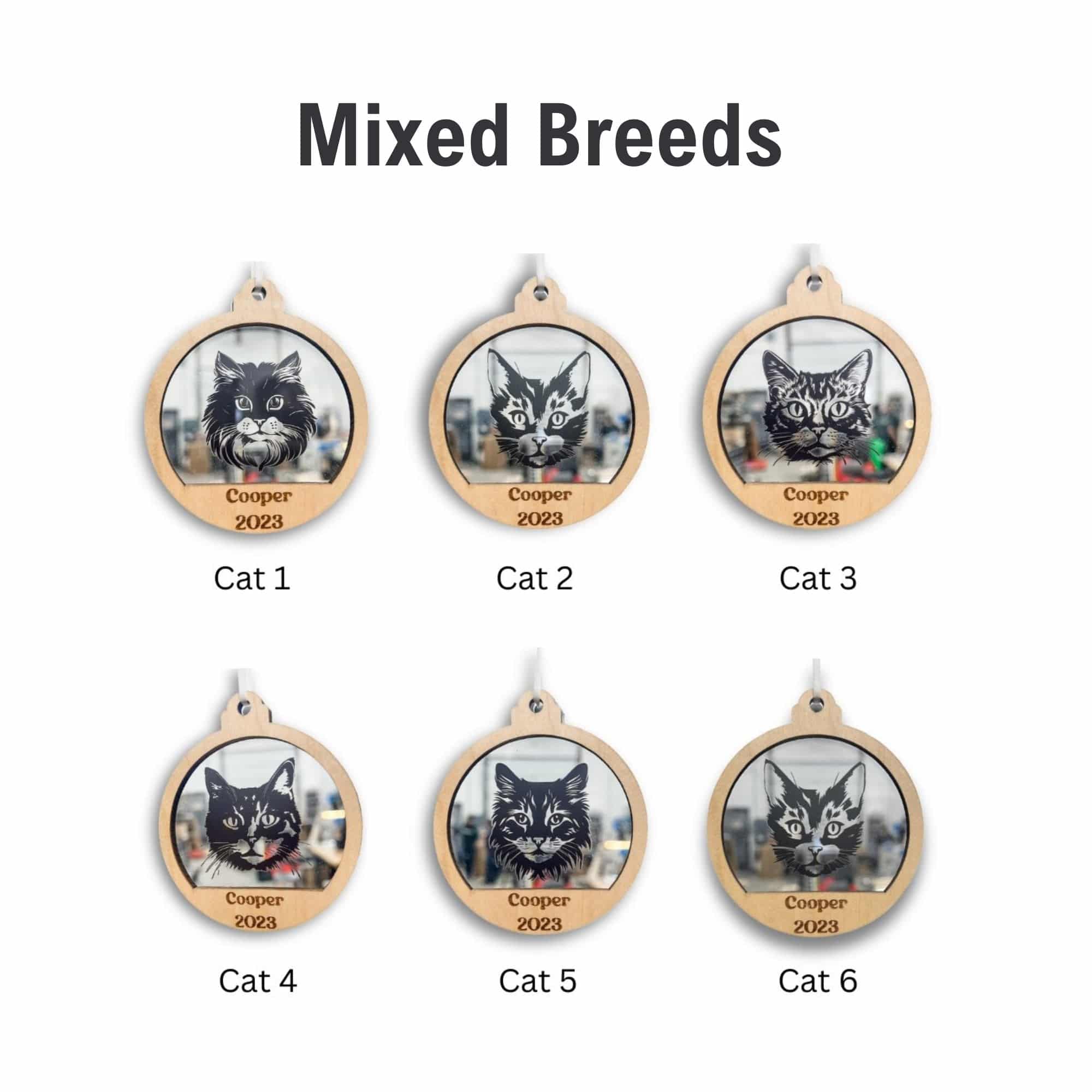 Personalized Pet / Breed • 3D Wood & Acrylic Ornaments (Choose from Over 90!)
