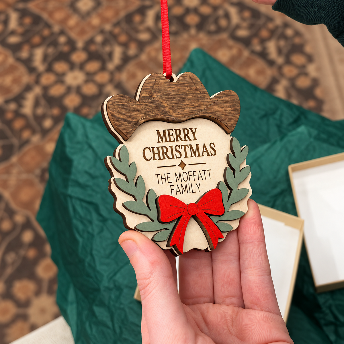 Personalized Western Family Ornament