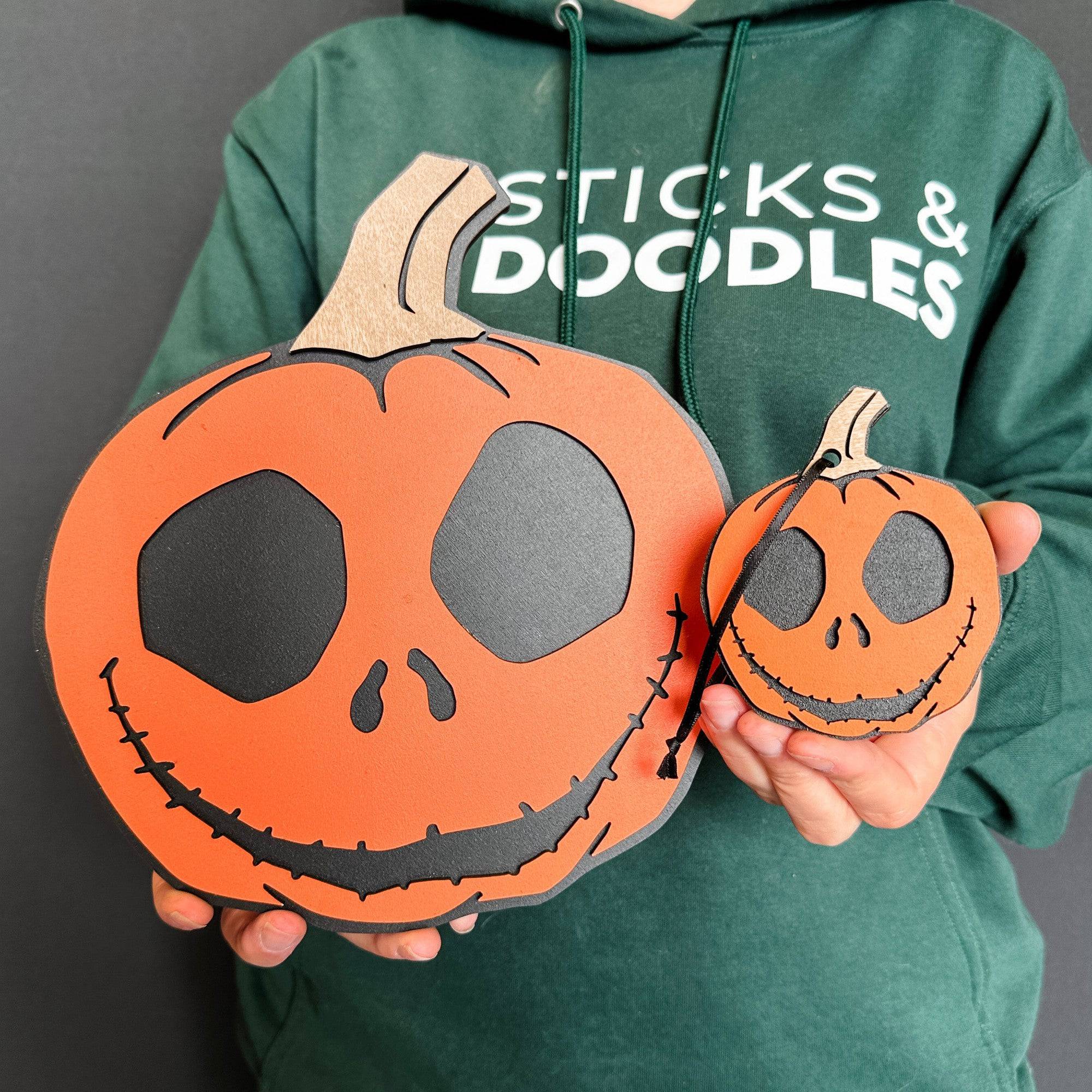 Pumpkin Jack • Layered Wood Ornament or Mini Sign • Halloween Decor & Gifts