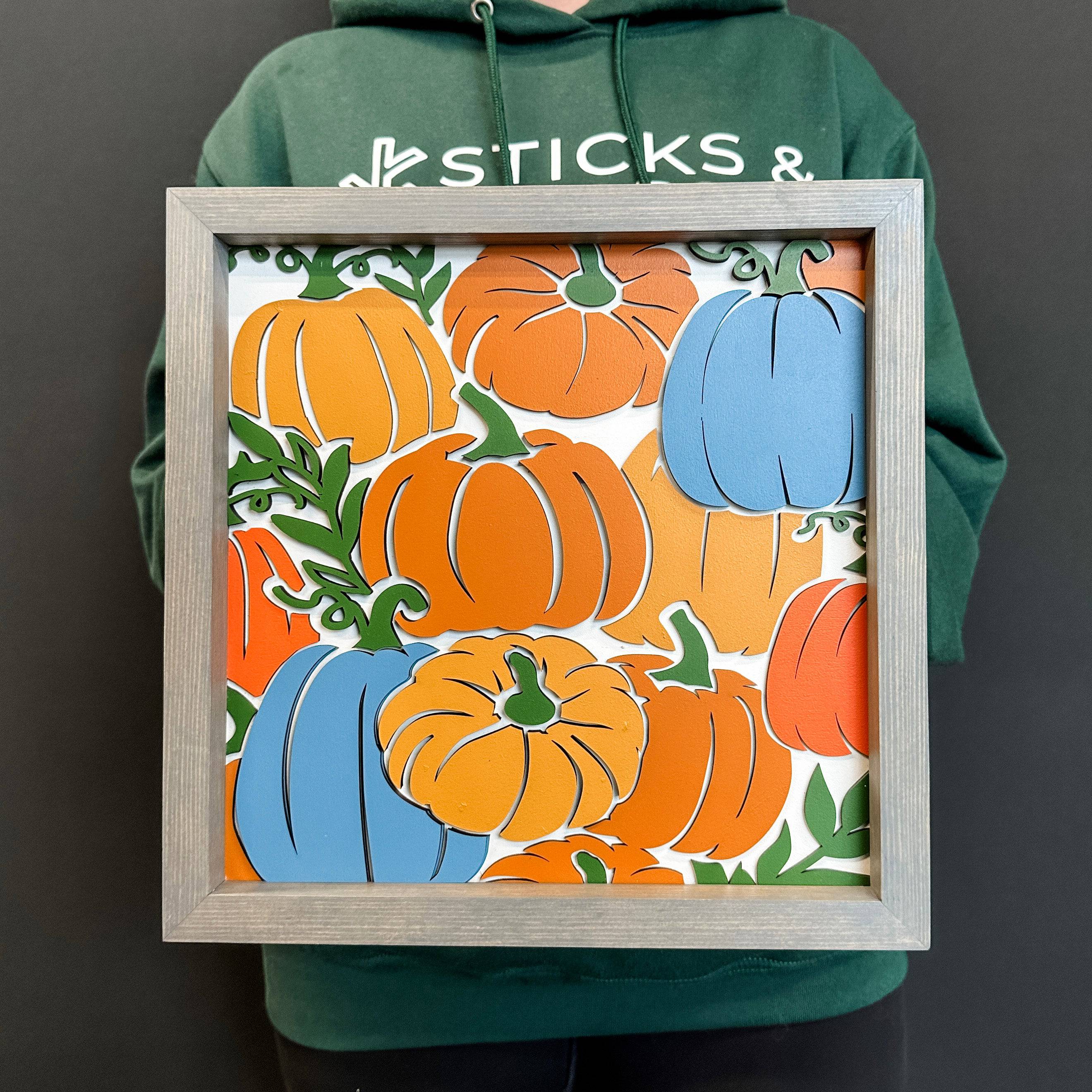 Pumpkin Patch • Layered Wood Framed Sign • For Autumn & Thanksgiving Decor