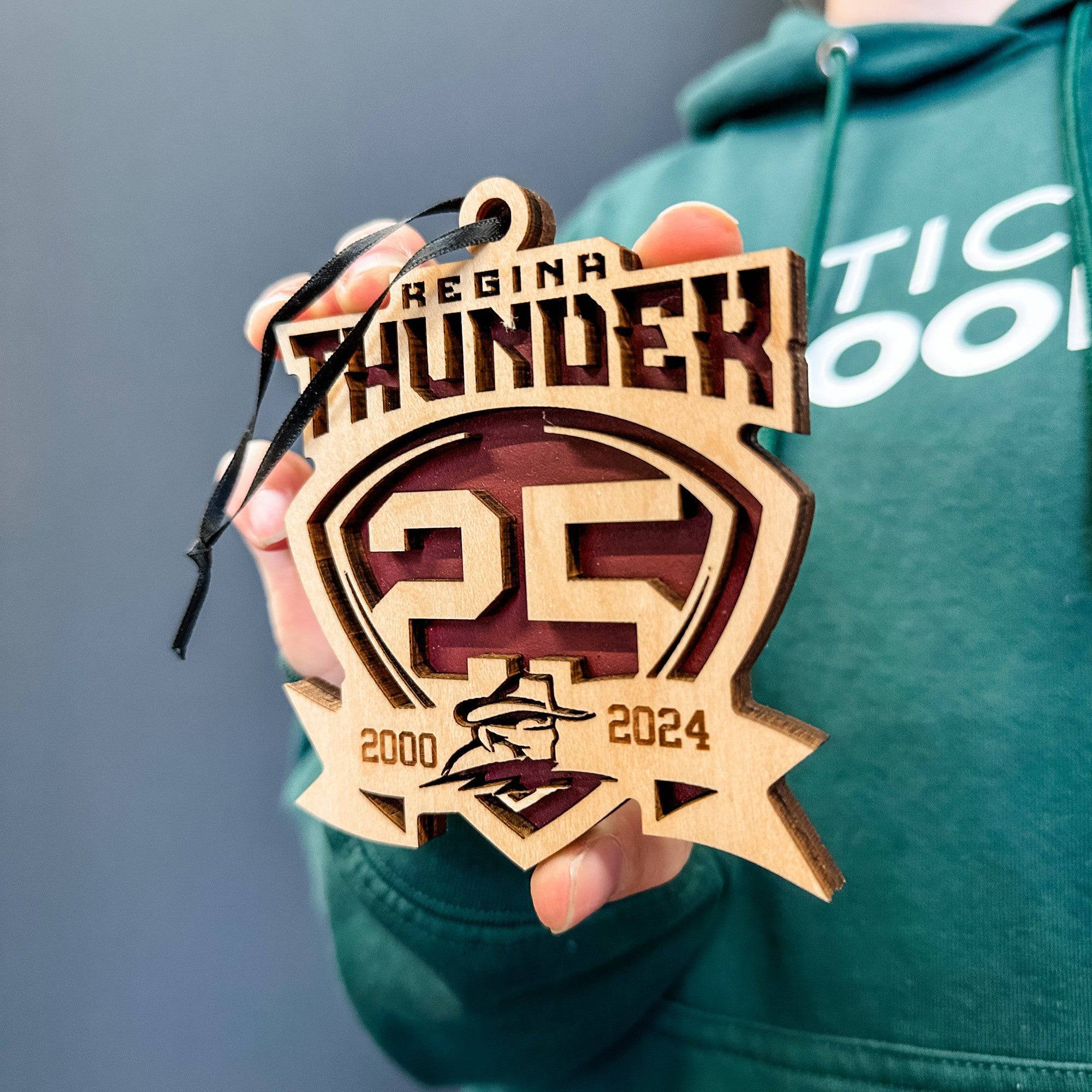 Regina Thunder 25th Anniversary Commemorative | 3D Wood Ornament