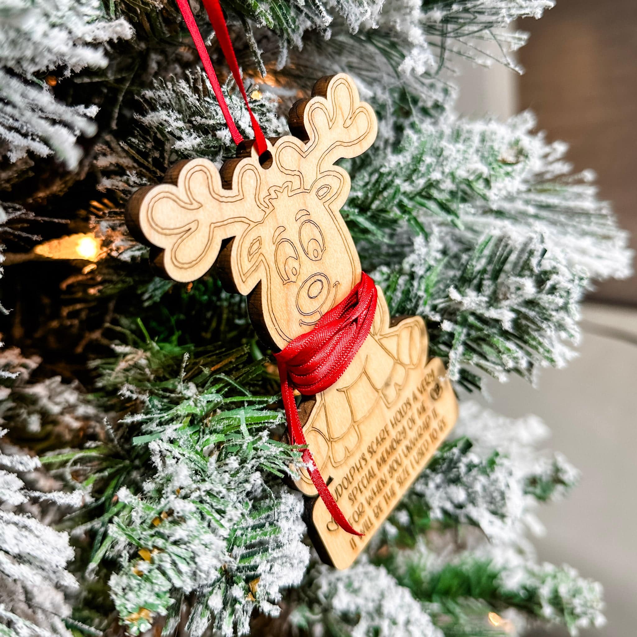 Rudolph's Height Marker • Interactive Wood Ornament