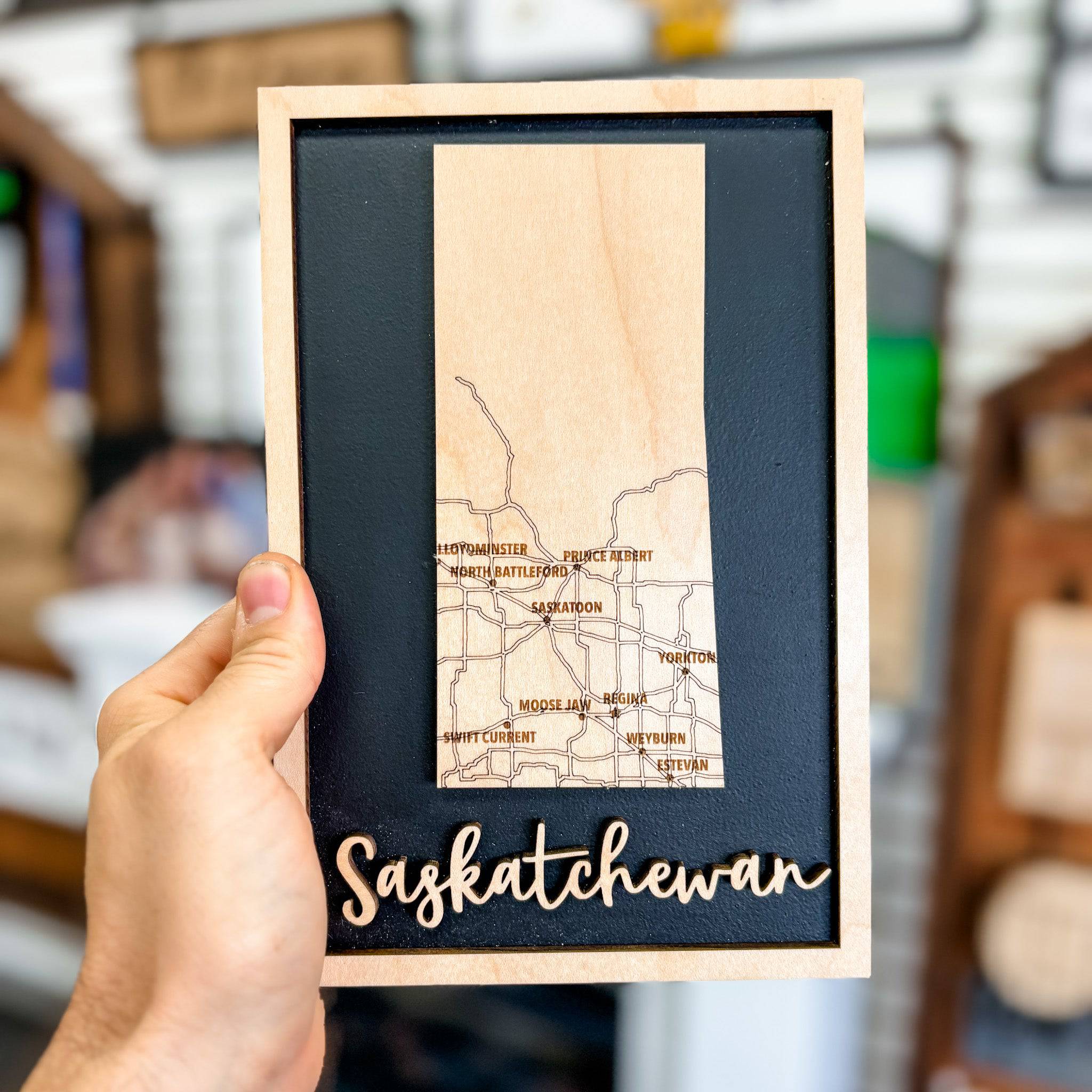 Saskatchewan Map | 3D Wood Mini Sign