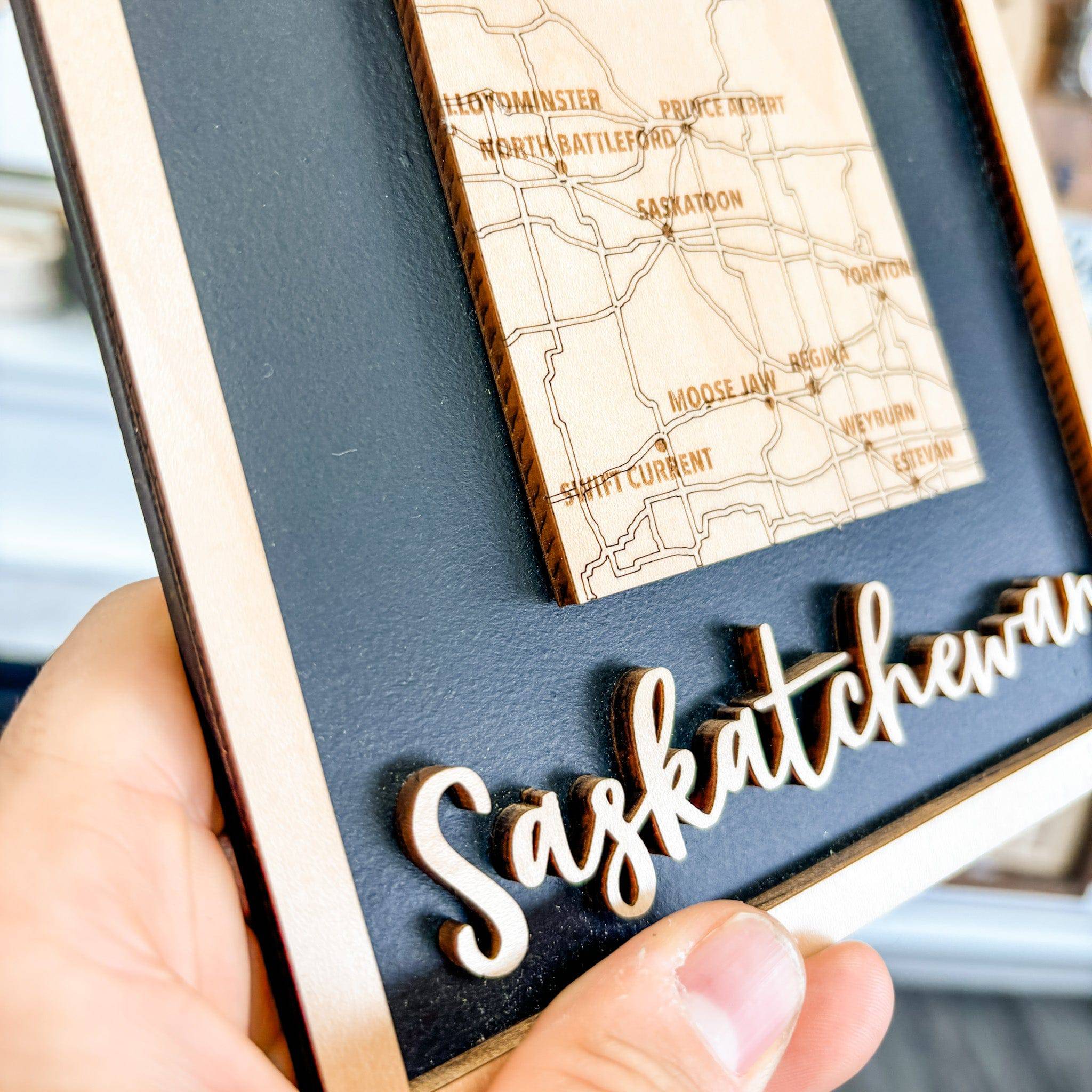 Saskatchewan Map | 3D Wood Mini Sign