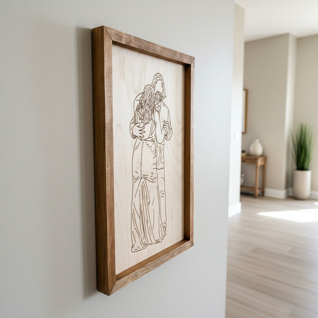 #Art Style_(2 to 4 Weeks) Engraved Maple Wood