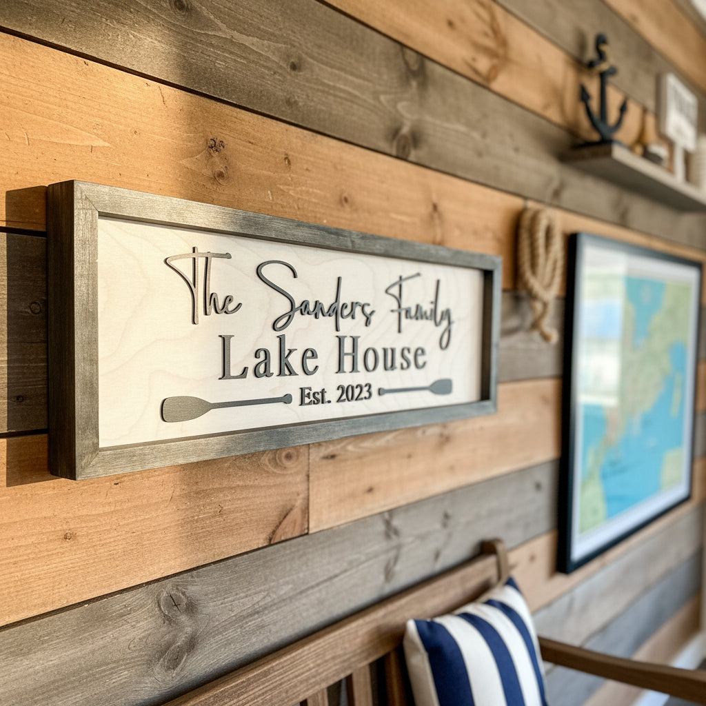 The Lake House Wood Sign
