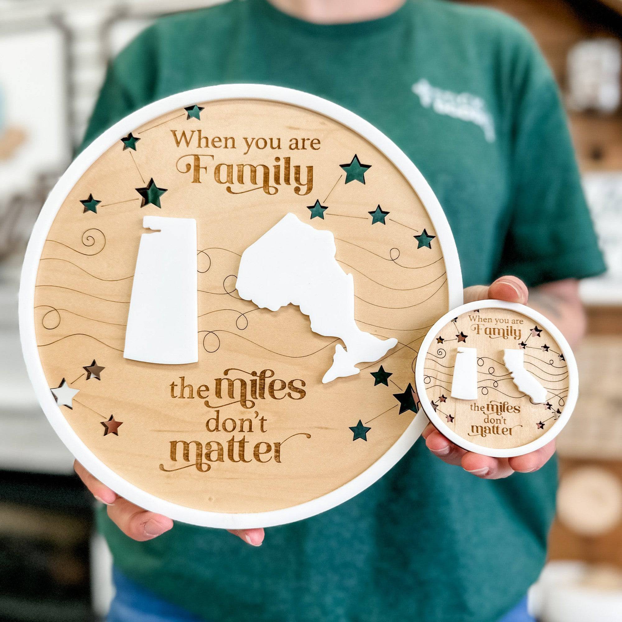 The Miles Don't Matter Personalized | 3D Wood Ornament, Magnet, or Mini Sign ⭐Chance's Pick!⭐