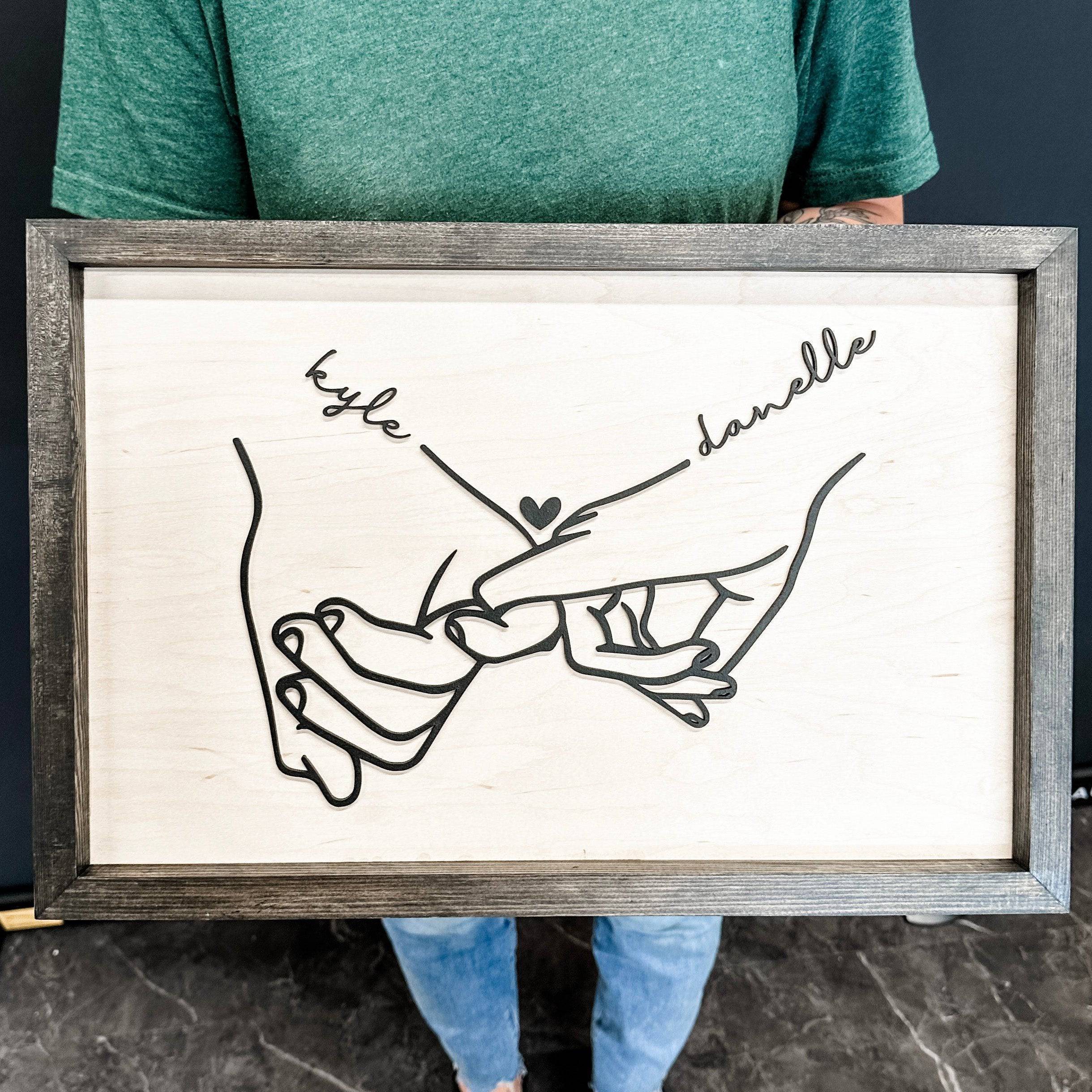 The Pinky Promise | 3D Wood Sign