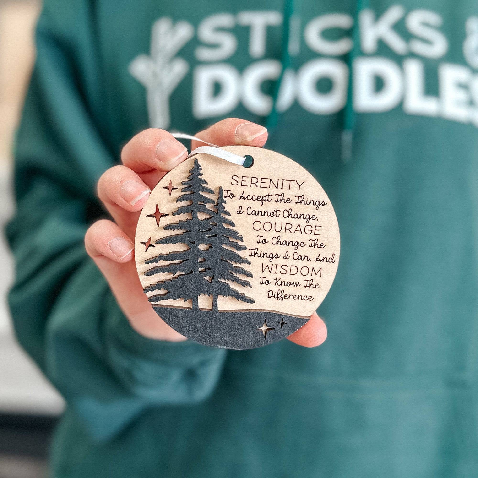 The Serenity Prayer | 3D Wood Ornament, Magnet, or Mini Sign