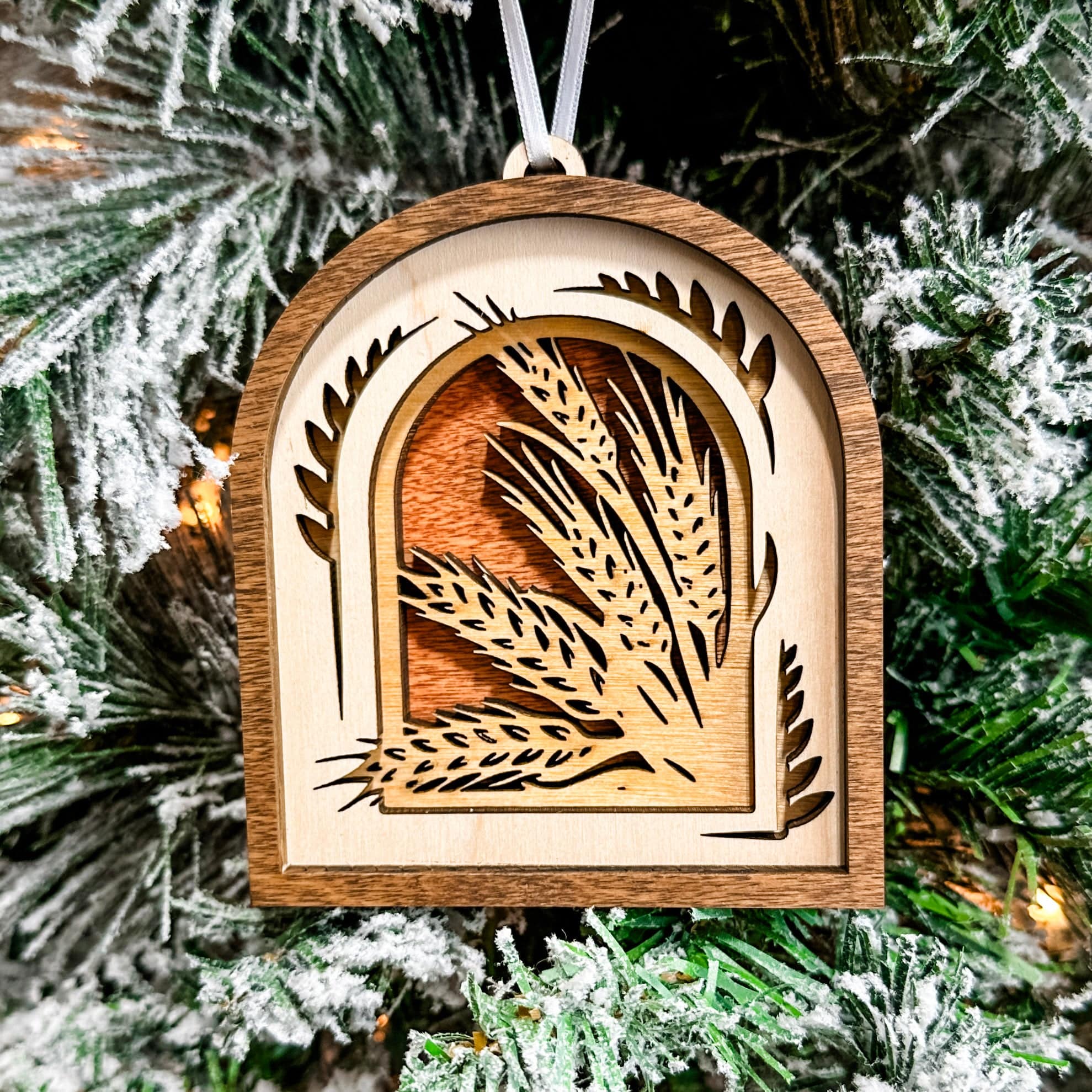 The Wheat Mosaic | Premium Multilayer Wood Ornament